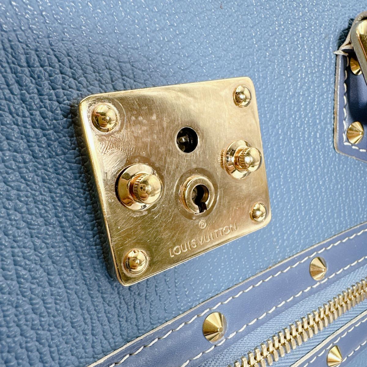 ルイヴィトン LOUIS VUITTON ハンドバッグ
 ハンドバッグ ファビュロー スハリ レザー M91813 ブルー LV
 【SS】
 【中古】