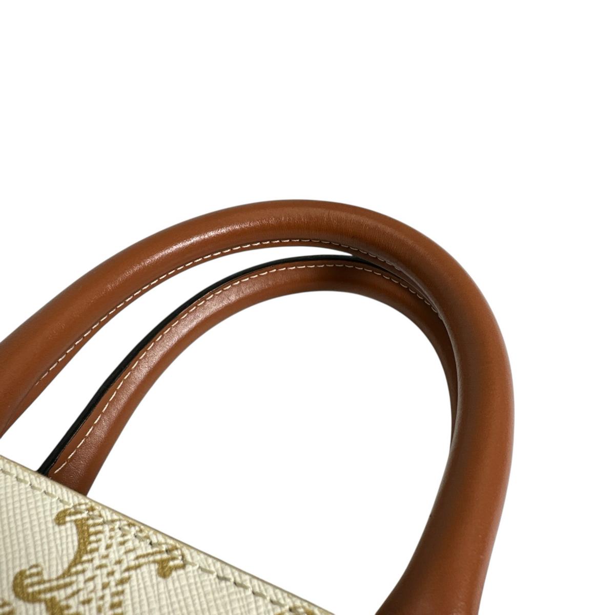 セリーヌ CELINE ハンドバッグ
 ハンドバッグ ミニパーティカルカバ トリオンフ PVC ホワイト 【SS】
 【中古】