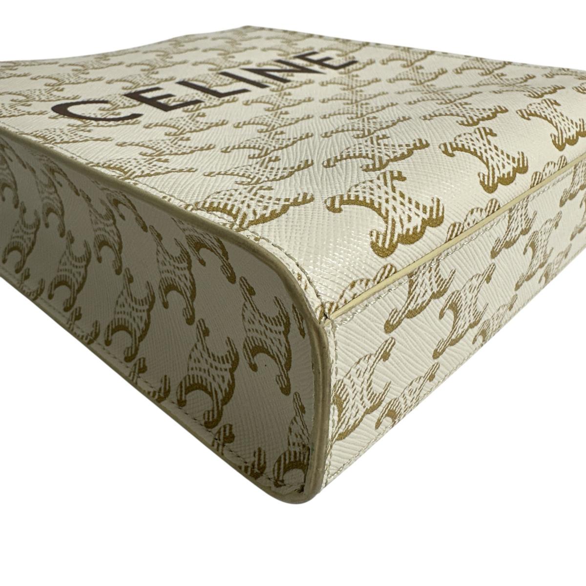 セリーヌ CELINE ハンドバッグ
 ハンドバッグ ミニパーティカルカバ トリオンフ PVC ホワイト 【SS】
 【中古】