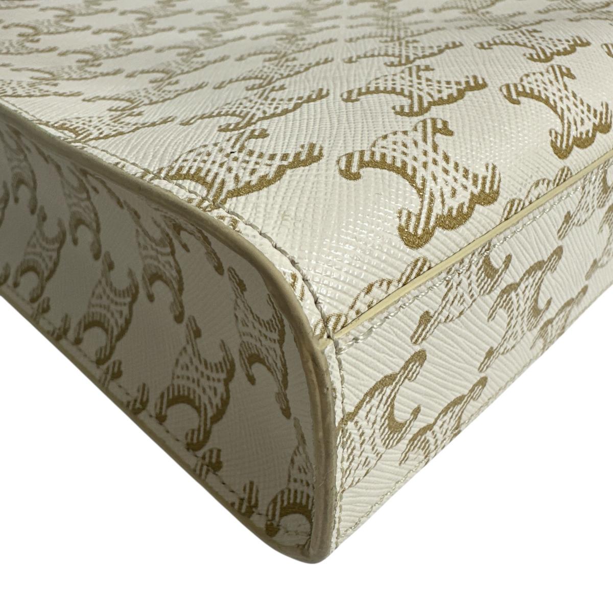 セリーヌ CELINE ハンドバッグ
 ハンドバッグ ミニパーティカルカバ トリオンフ PVC ホワイト 【SS】
 【中古】