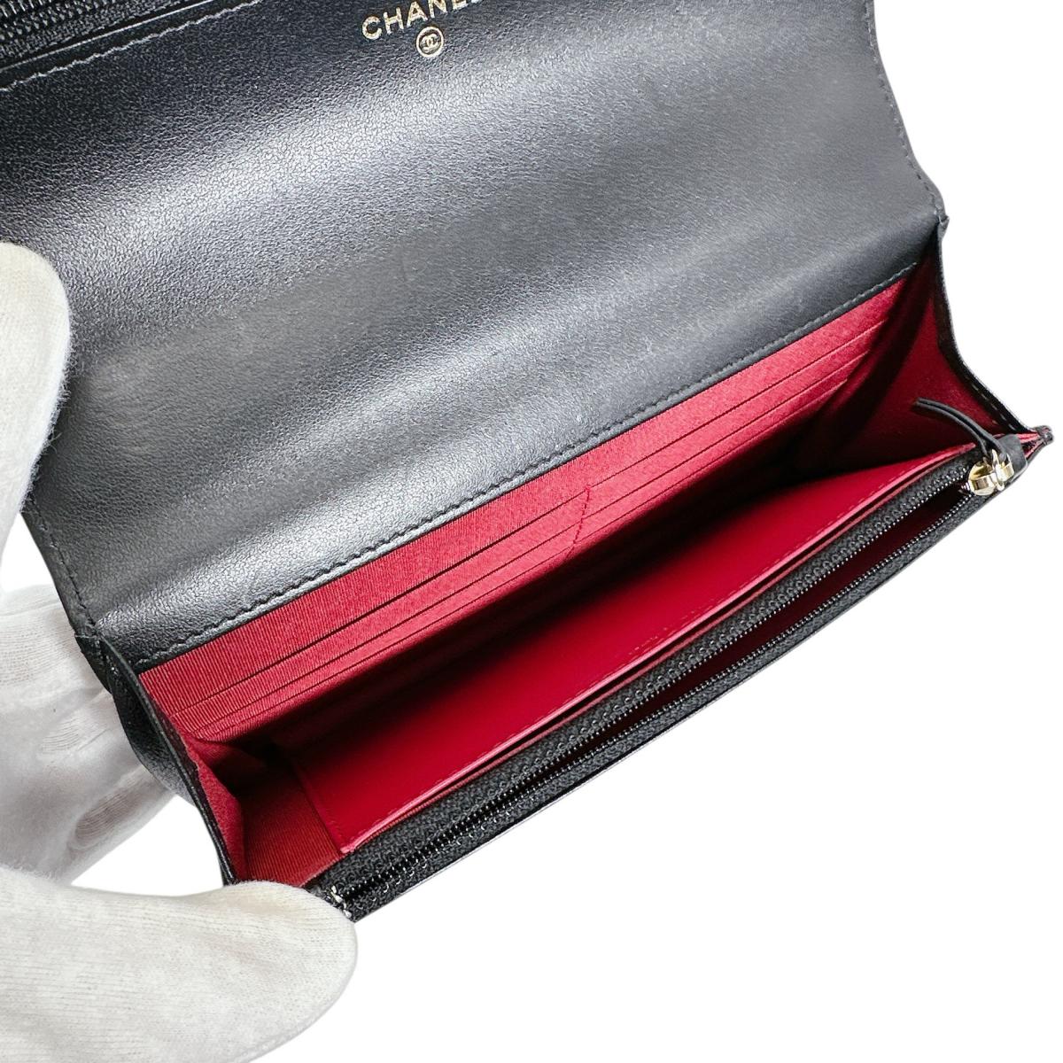 シャネル CHANEL ショルダーバッグ
 チェーンウォレット ラムスキン CHANEL19 ラムスキン ブラック 【SS】
 【中古】
