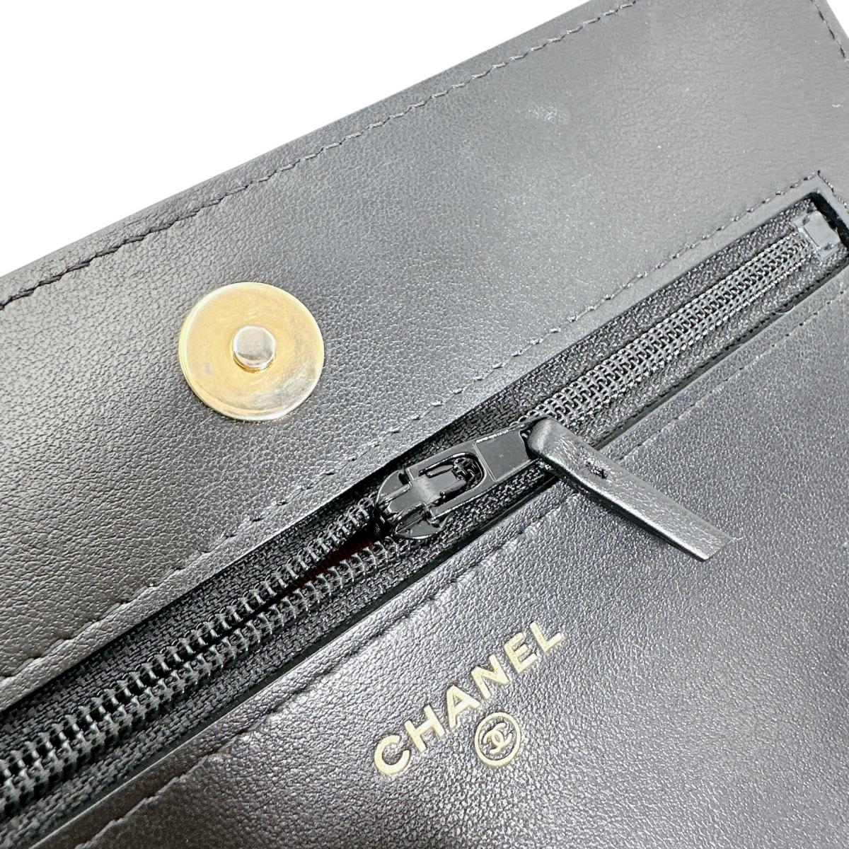 シャネル CHANEL ショルダーバッグ
 チェーンウォレット ラムスキン CHANEL19 ラムスキン ブラック 【SS】
 【中古】