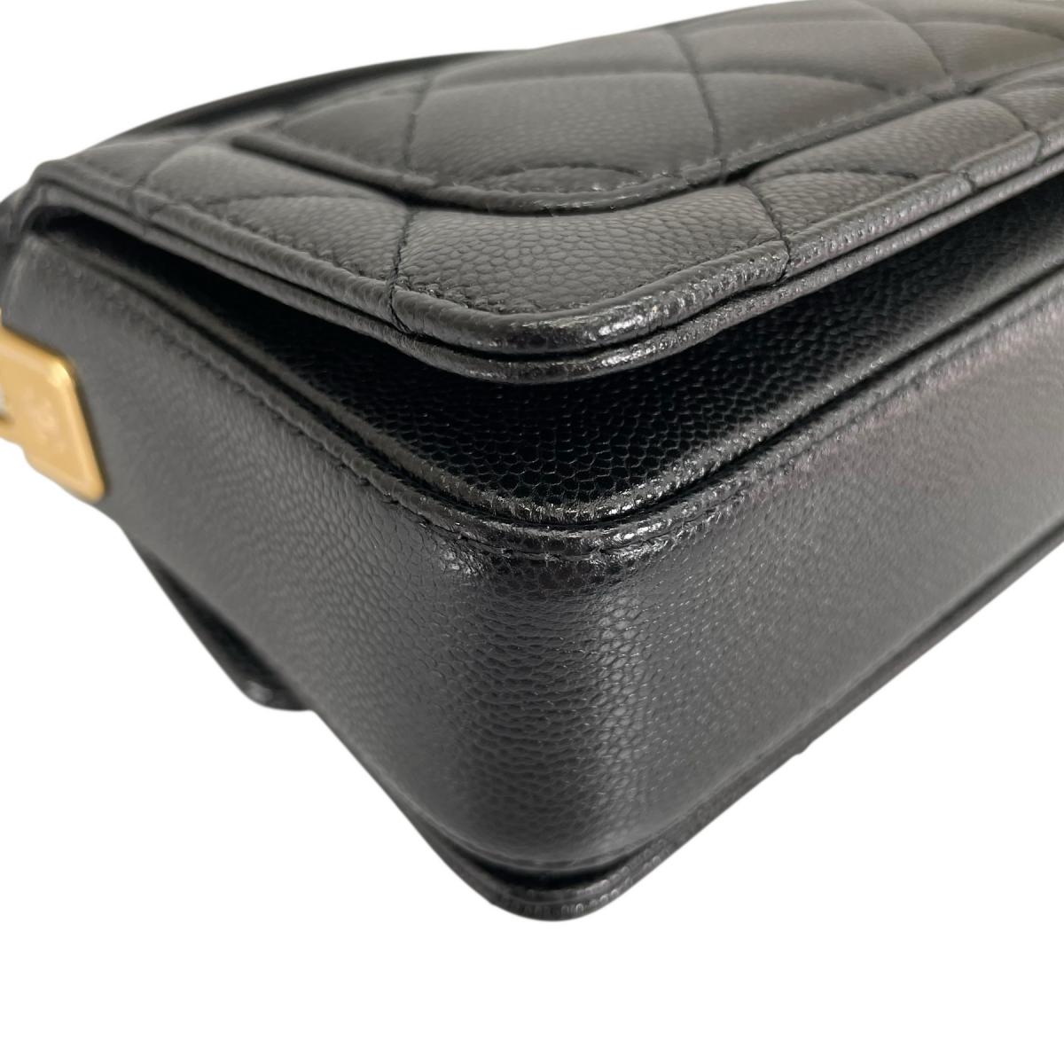 シャネル CHANEL ハンドバッグ
 フラップバッグ キャビアスキン マトラッセ ハンドル ミニ レザー AS5164 ブラック 【SS】
 【中古】