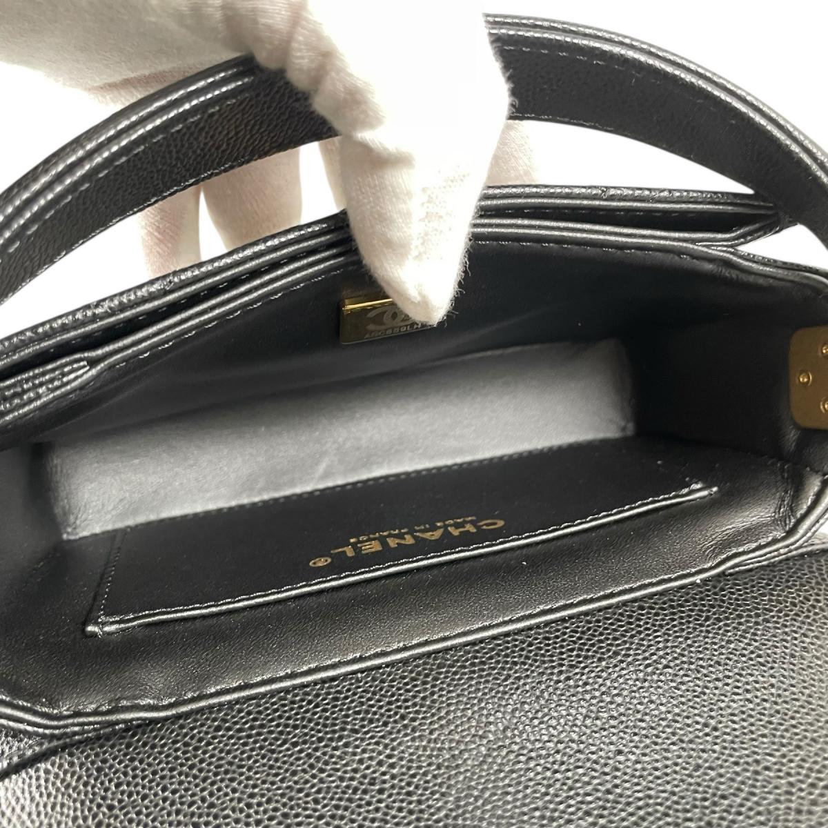 シャネル CHANEL ハンドバッグ
 フラップバッグ キャビアスキン マトラッセ ハンドル ミニ レザー AS5164 ブラック 【SS】
 【中古】