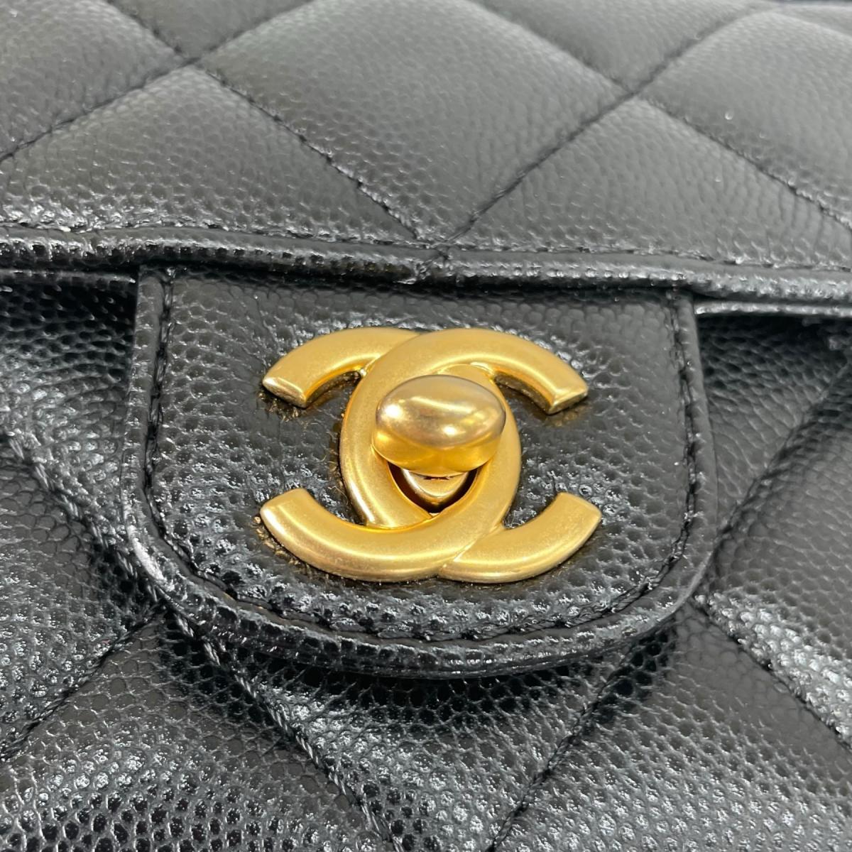 シャネル CHANEL ハンドバッグ
 フラップバッグ キャビアスキン マトラッセ ハンドル ミニ レザー AS5164 ブラック 【SS】
 【中古】