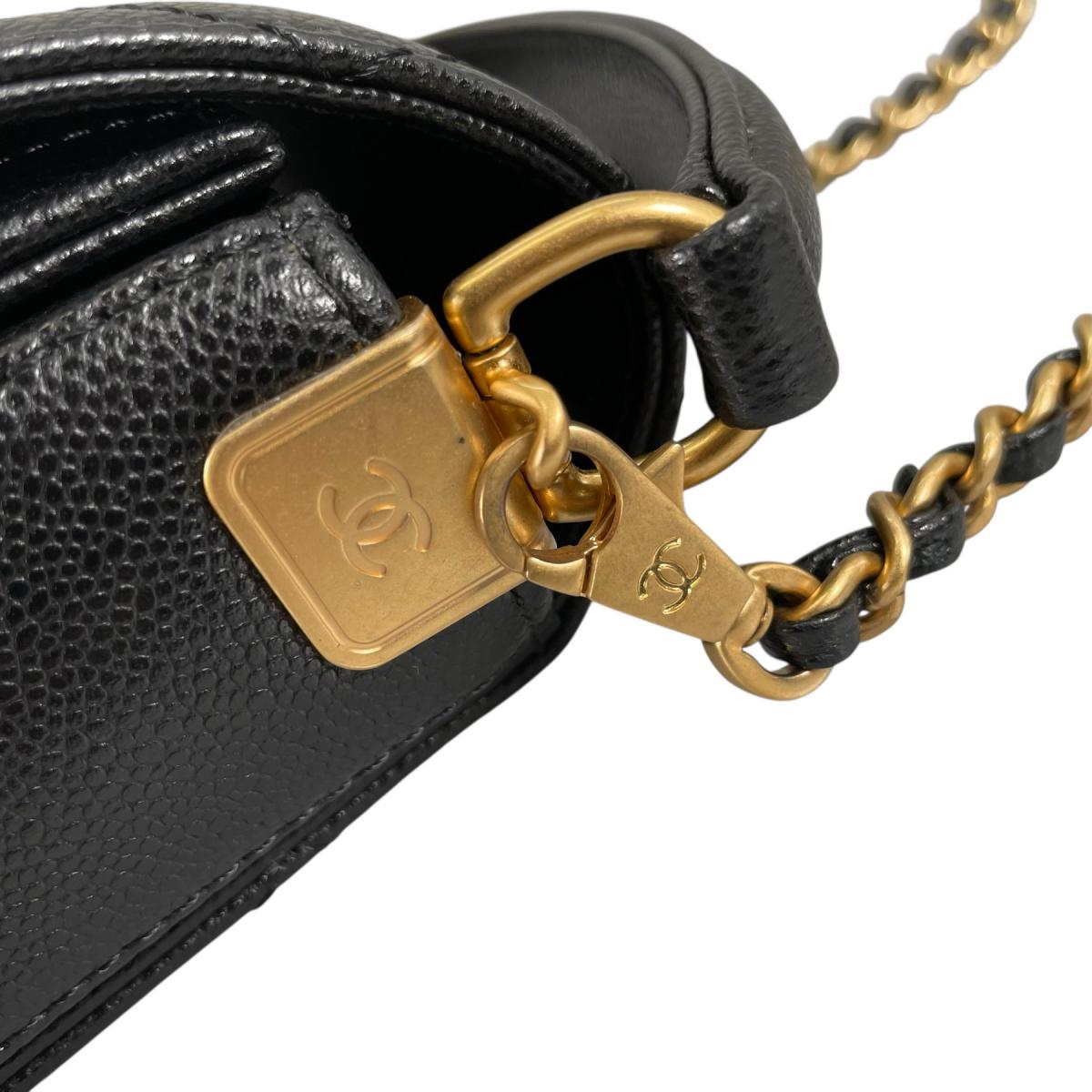 シャネル CHANEL ハンドバッグ
 フラップバッグ キャビアスキン マトラッセ ハンドル ミニ レザー AS5164 ブラック 【SS】
 【中古】
