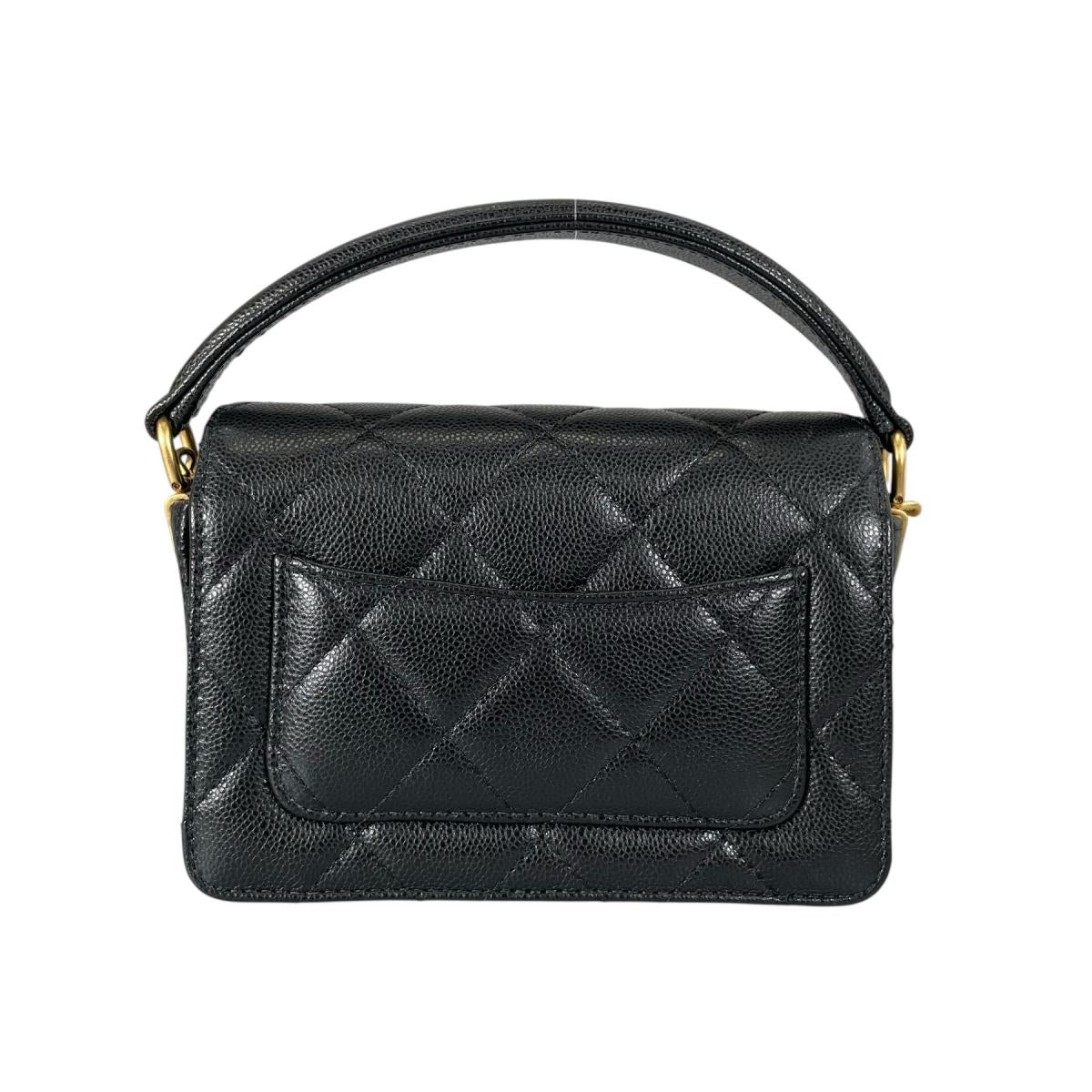 シャネル CHANEL ハンドバッグ
 フラップバッグ キャビアスキン マトラッセ ハンドル ミニ レザー AS5164 ブラック 【SS】
 【中古】
