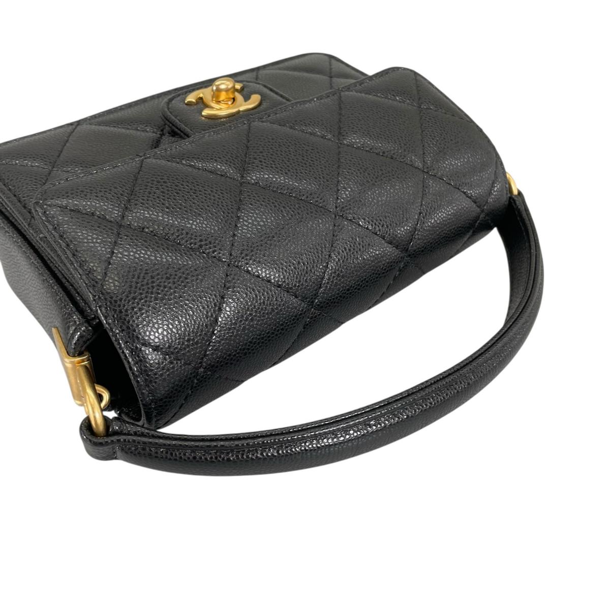 シャネル CHANEL ハンドバッグ
 フラップバッグ キャビアスキン マトラッセ ハンドル ミニ レザー AS5164 ブラック 【SS】
 【中古】