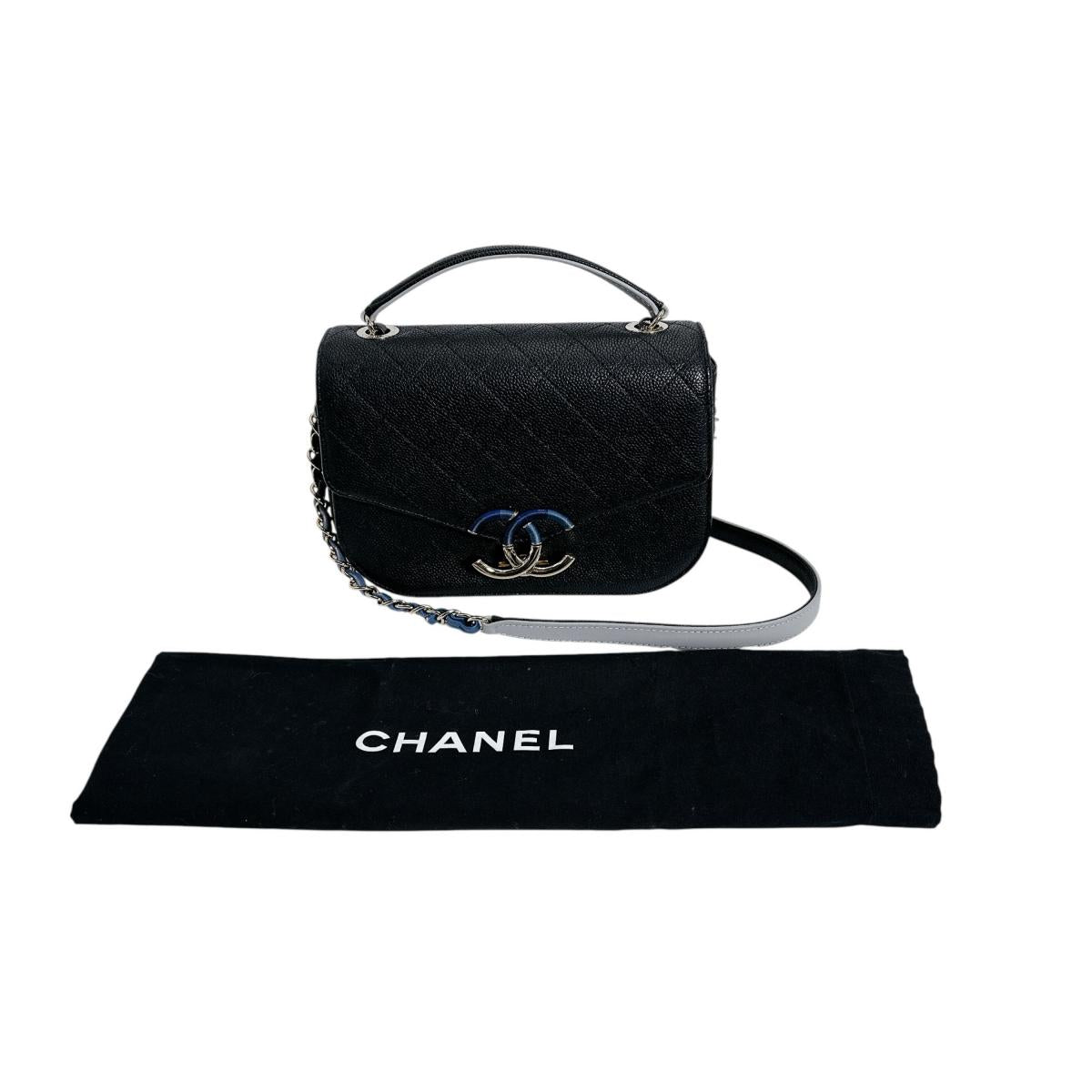シャネル CHANEL ショルダーバッグ
 チェーンショルダー キャビアスキン ココマーク マットキャビアスキン A93659 ブラック 【SS】
 【中古】