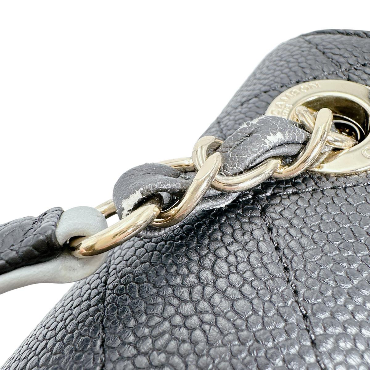 シャネル CHANEL ショルダーバッグ
 チェーンショルダー キャビアスキン ココマーク マットキャビアスキン A93659 ブラック 【SS】
 【中古】