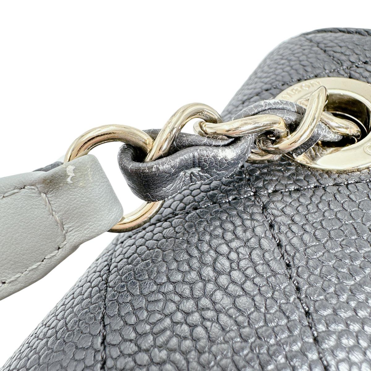 シャネル CHANEL ショルダーバッグ
 チェーンショルダー キャビアスキン ココマーク マットキャビアスキン A93659 ブラック 【SS】
 【中古】