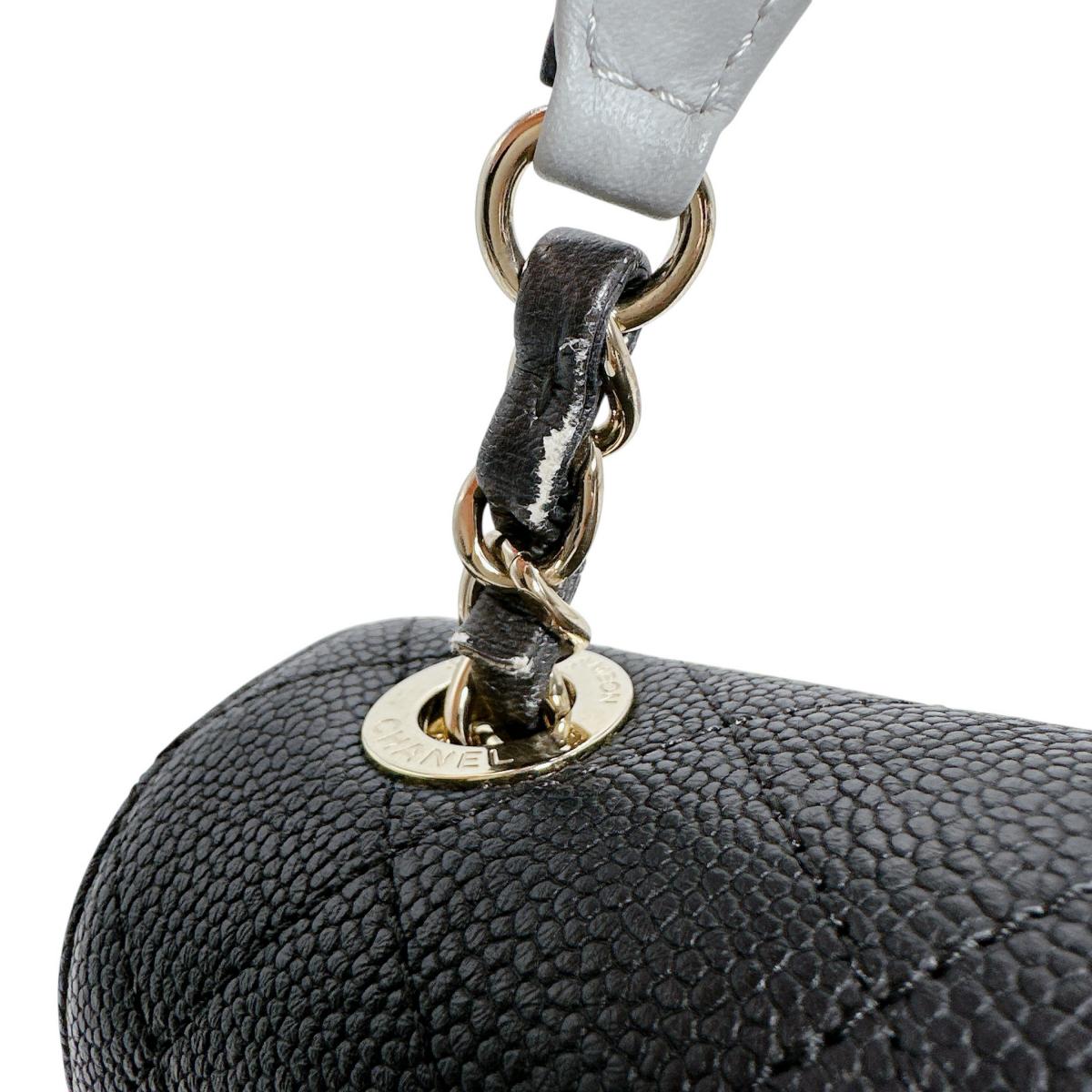 シャネル CHANEL ショルダーバッグ
 チェーンショルダー キャビアスキン ココマーク マットキャビアスキン A93659 ブラック 【SS】
 【中古】