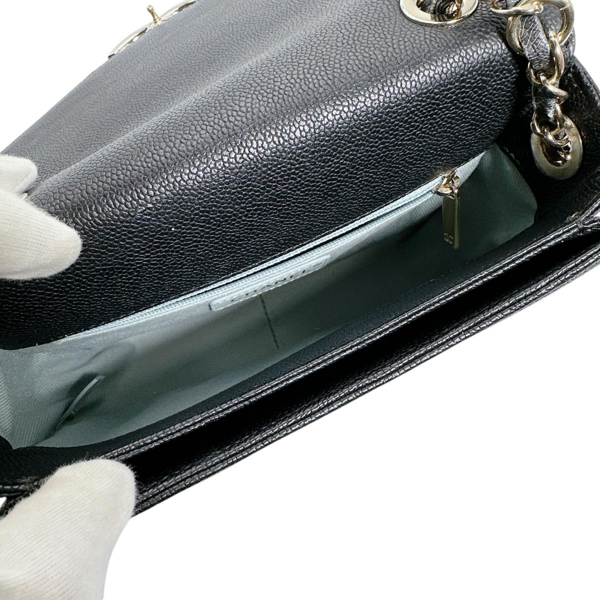 シャネル CHANEL ショルダーバッグ
 チェーンショルダー キャビアスキン ココマーク マットキャビアスキン A93659 ブラック 【SS】
 【中古】