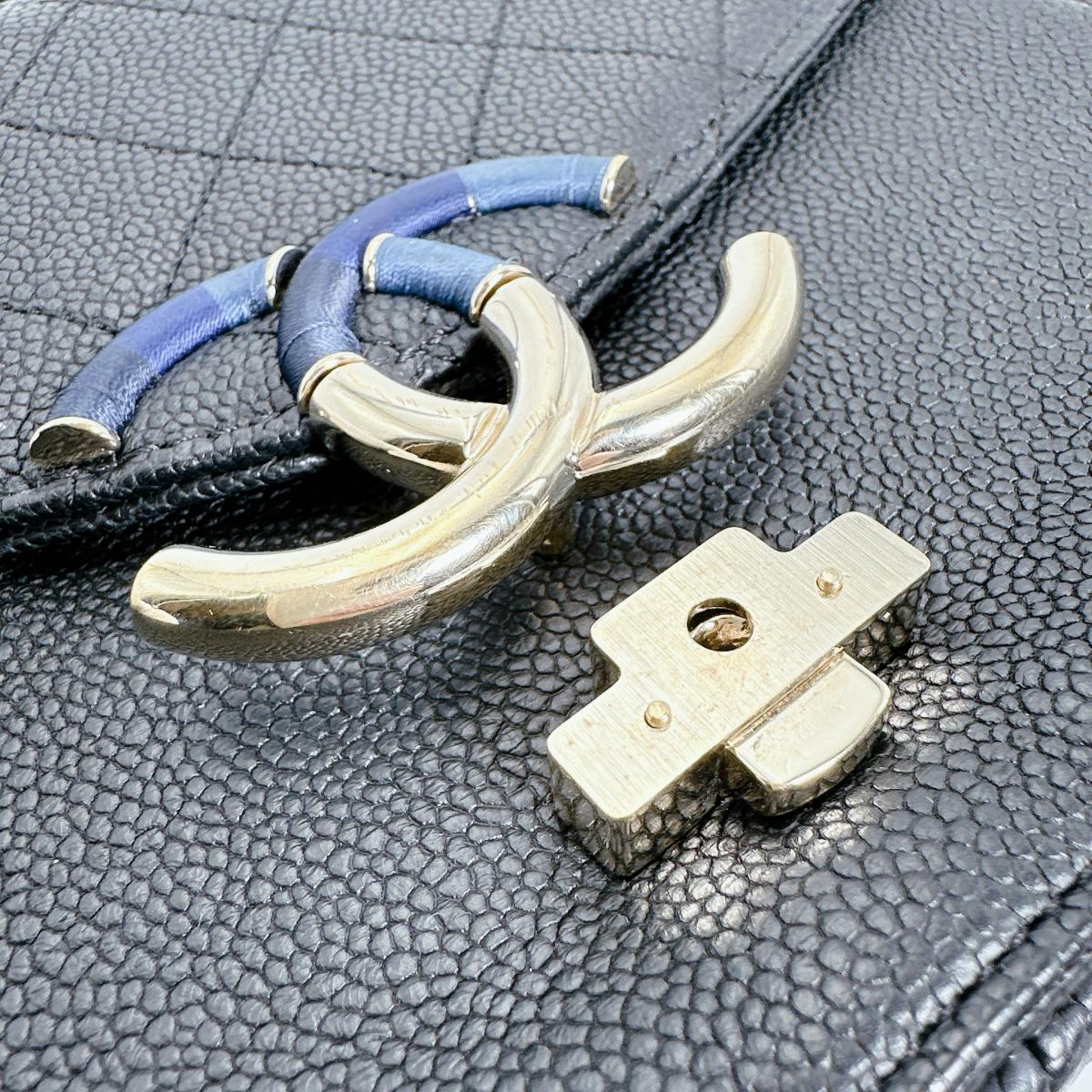 シャネル CHANEL ショルダーバッグ
 チェーンショルダー キャビアスキン ココマーク マットキャビアスキン A93659 ブラック 【SS】
 【中古】