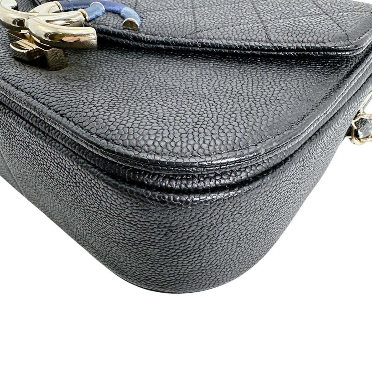 シャネル CHANEL ショルダーバッグ
 チェーンショルダー キャビアスキン ココマーク マットキャビアスキン A93659 ブラック 【SS】
 【中古】