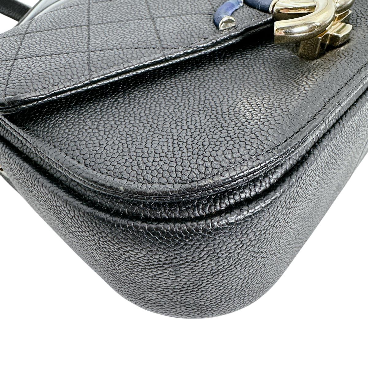 シャネル CHANEL ショルダーバッグ
 チェーンショルダー キャビアスキン ココマーク マットキャビアスキン A93659 ブラック 【SS】
 【中古】