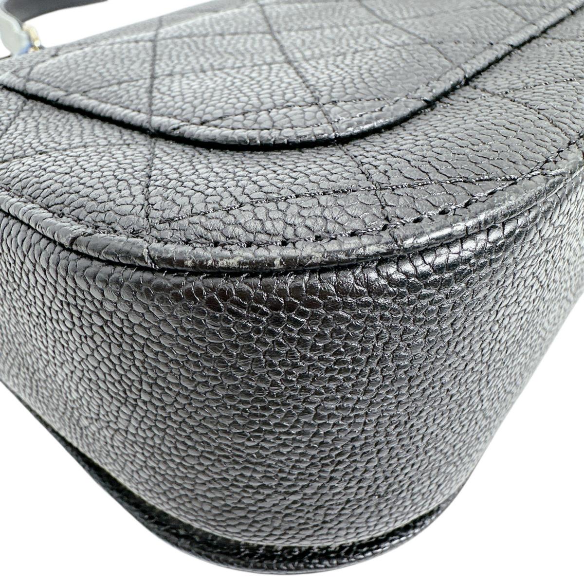 シャネル CHANEL ショルダーバッグ
 チェーンショルダー キャビアスキン ココマーク マットキャビアスキン A93659 ブラック 【SS】
 【中古】