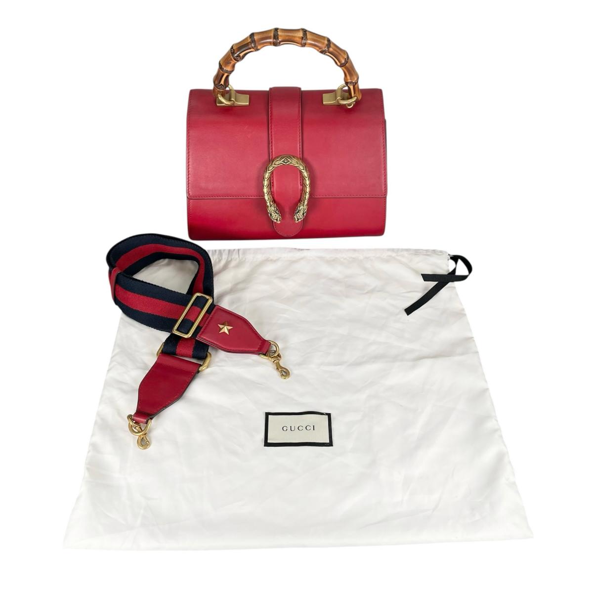 グッチ GUCCI ハンドバッグ
 2wayショルダーバッグ ディオニュソス バンブー レザー 448075 レッド 【SS】
 【中古】