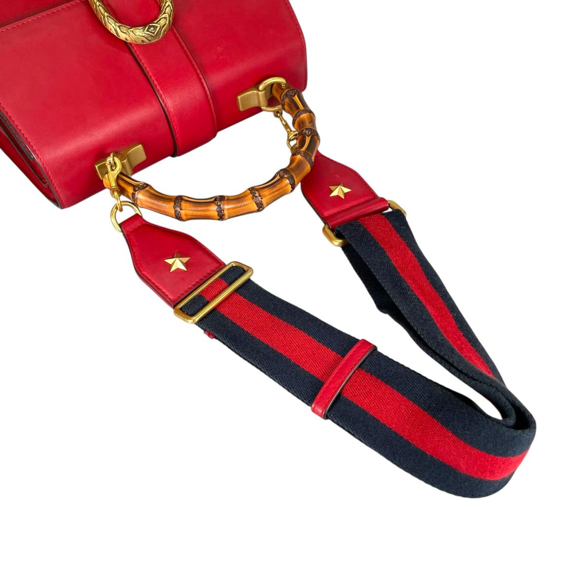 グッチ GUCCI ハンドバッグ
 2wayショルダーバッグ ディオニュソス バンブー レザー 448075 レッド 【SS】
 【中古】