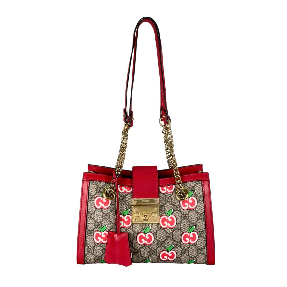 グッチ GUCCI ショルダーバッグ
 ショルダーバッグ GGアップル パドロック GGキャンバス 498156 ベージュ×レッド×マルチカラー 【SS】
 【中古】