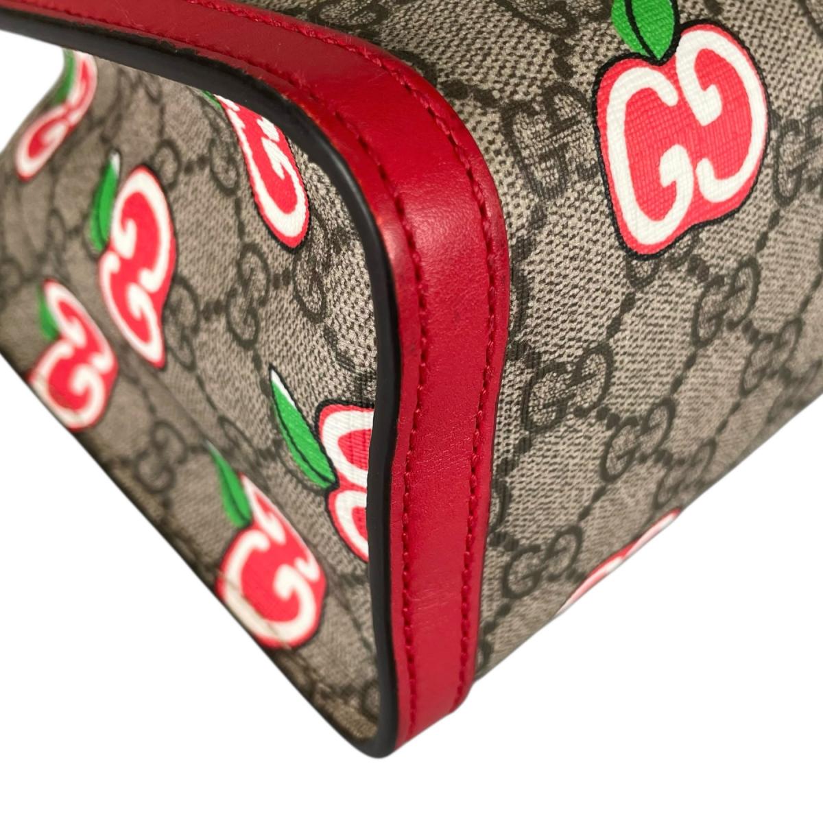 グッチ GUCCI ショルダーバッグ
 ショルダーバッグ GGアップル パドロック GGキャンバス 498156 ベージュ×レッド×マルチカラー 【SS】
 【中古】