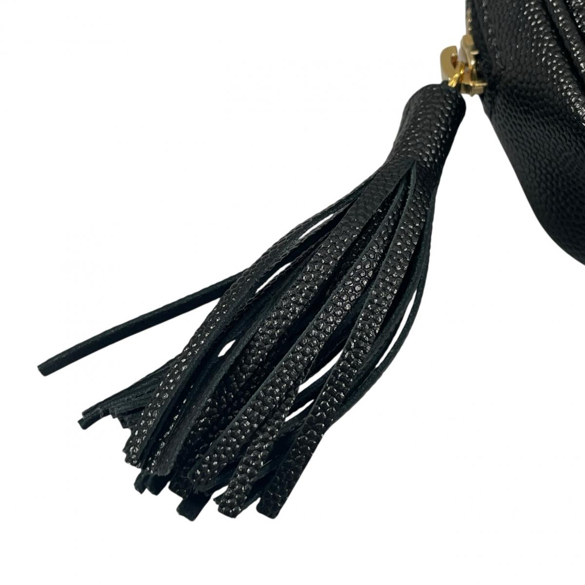 イヴ・サンローラン YVES SAINT LAURENT ポーチ
 アクセサリーポーチ キャビアスキン ベイビールー マットキャビアスキン 635088 ブラック 【SS】
 【中古】