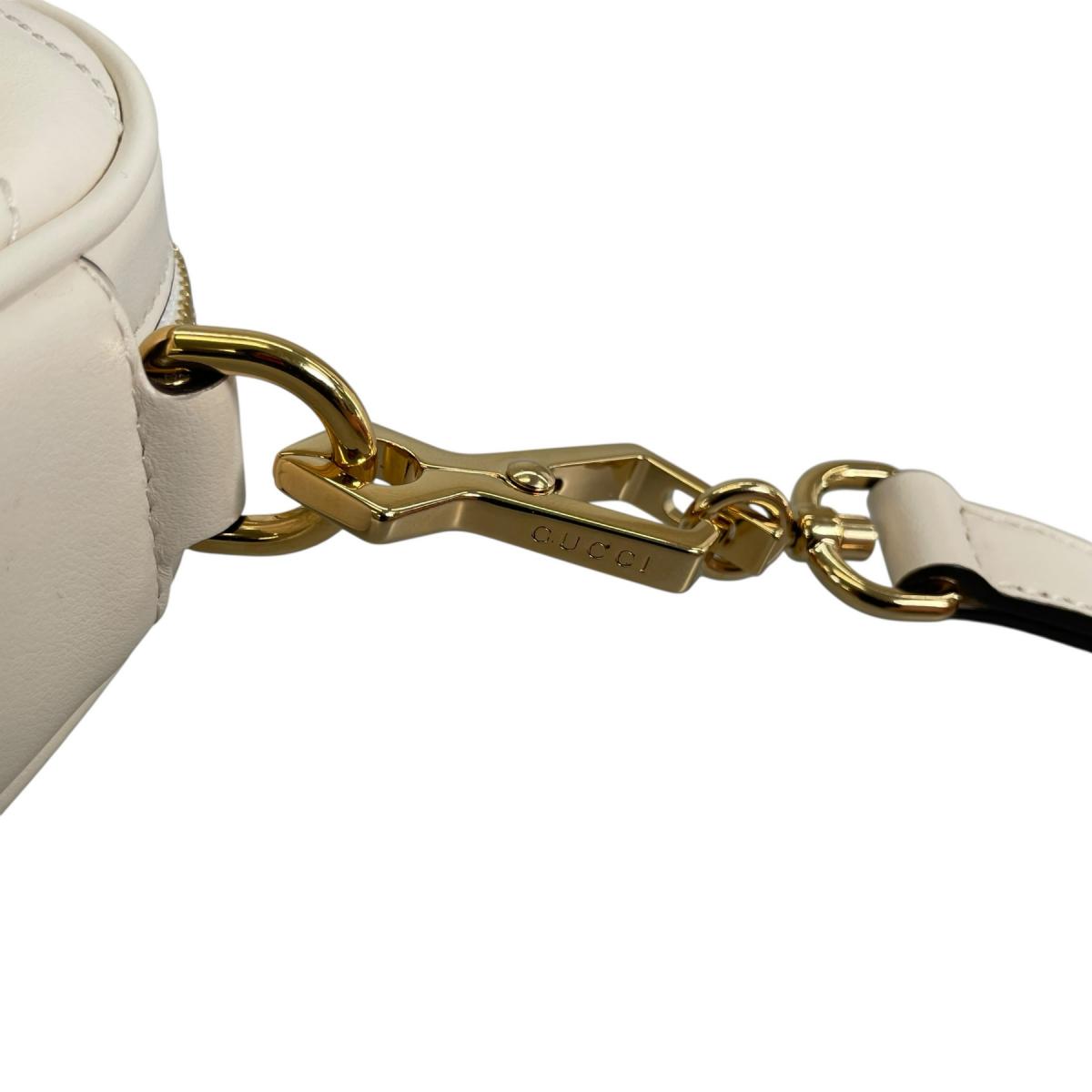 グッチ GUCCI ショルダーバッグ
 ショルダーバッグ ハートチェーン インターロッキングG レザー 751628 ホワイト 【SS】
 【中古】