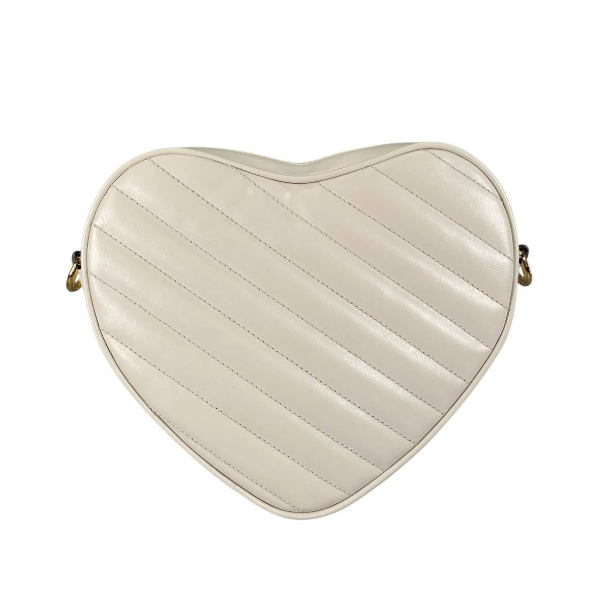 グッチ GUCCI ショルダーバッグ
 ショルダーバッグ ハートチェーン インターロッキングG レザー 751628 ホワイト 【SS】
 【中古】