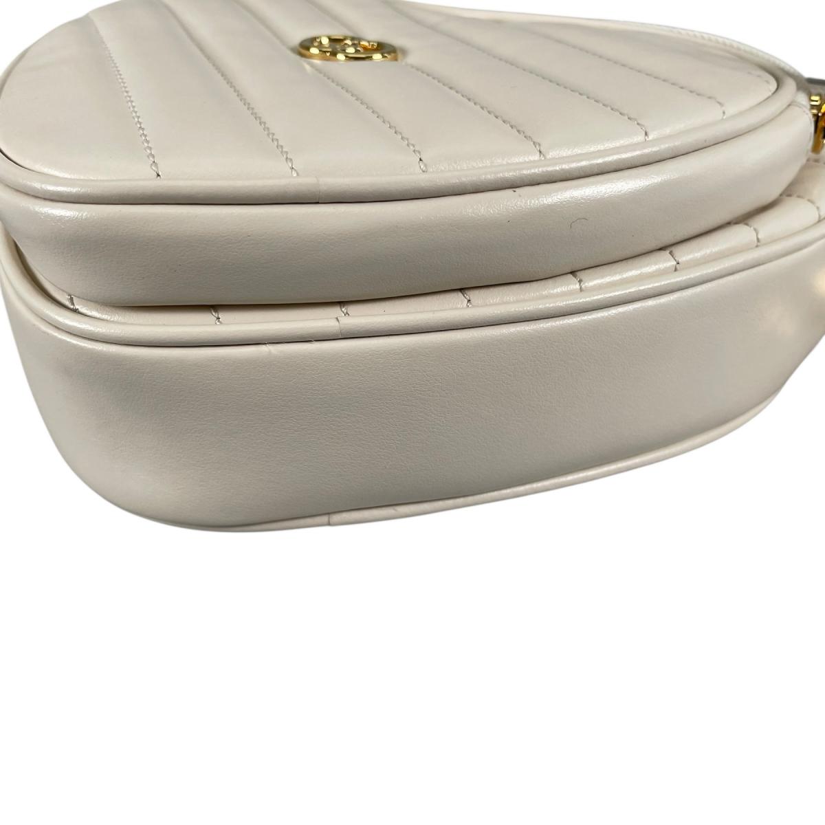 グッチ GUCCI ショルダーバッグ
 ショルダーバッグ ハートチェーン インターロッキングG レザー 751628 ホワイト 【SS】
 【中古】