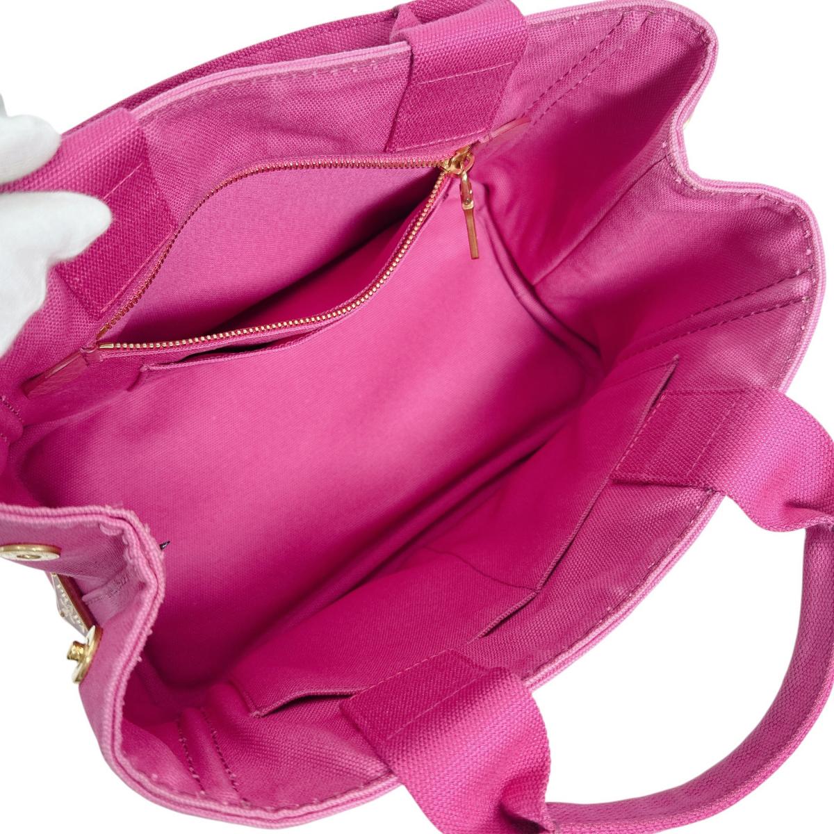 プラダ PRADA トートバッグ
 トートバッグ キャンバス カナパトート デニム BN2439 ピンク 【SS】
 【中古】