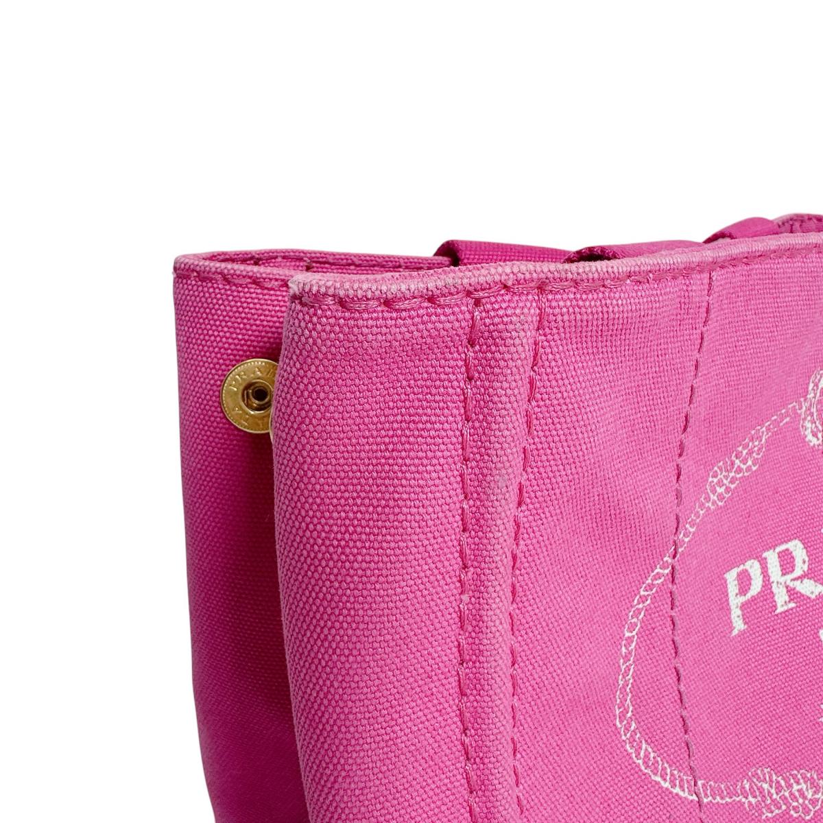 プラダ PRADA トートバッグ
 トートバッグ キャンバス カナパトート デニム BN2439 ピンク 【SS】
 【中古】
