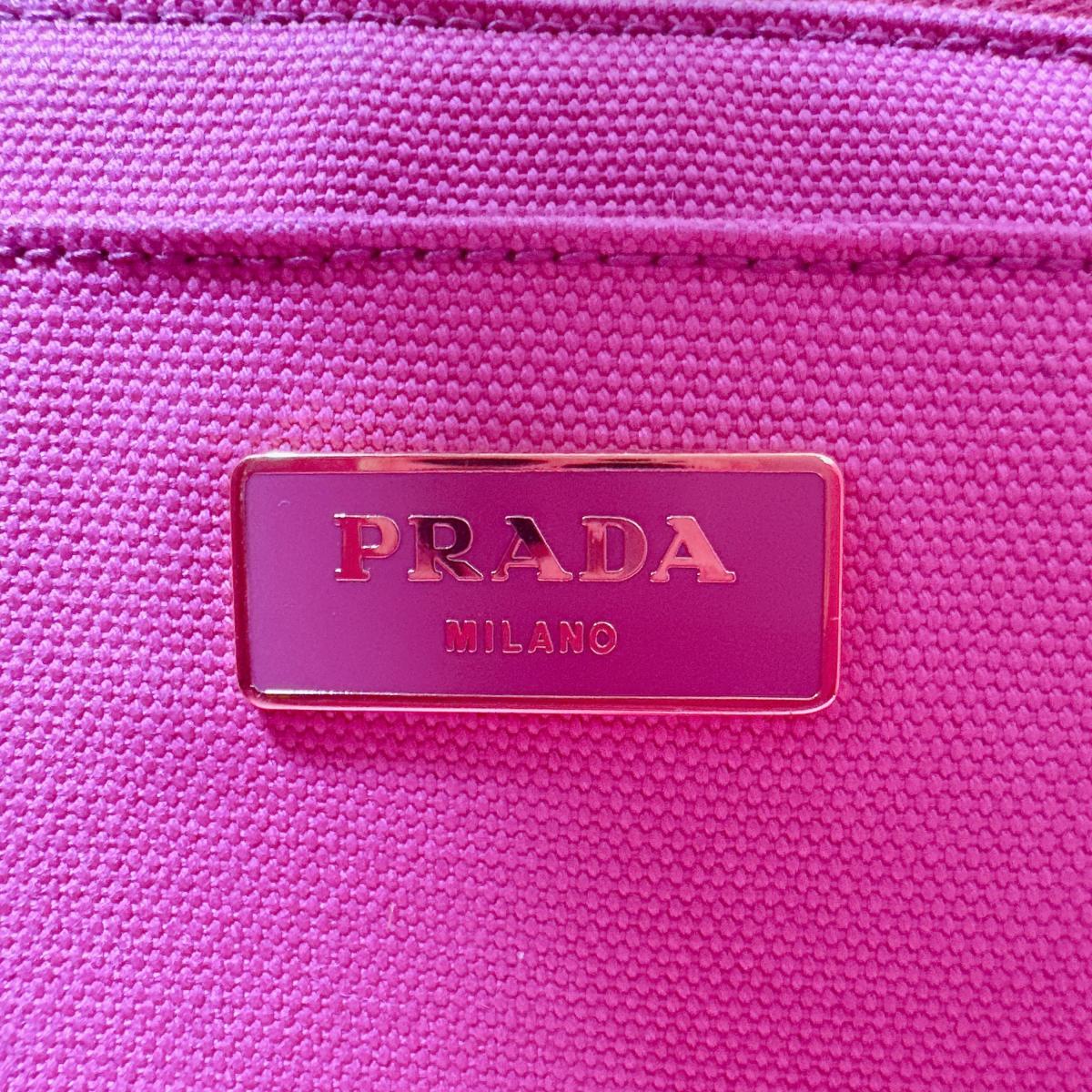 プラダ PRADA トートバッグ
 トートバッグ キャンバス カナパトート デニム BN2439 ピンク 【SS】
 【中古】