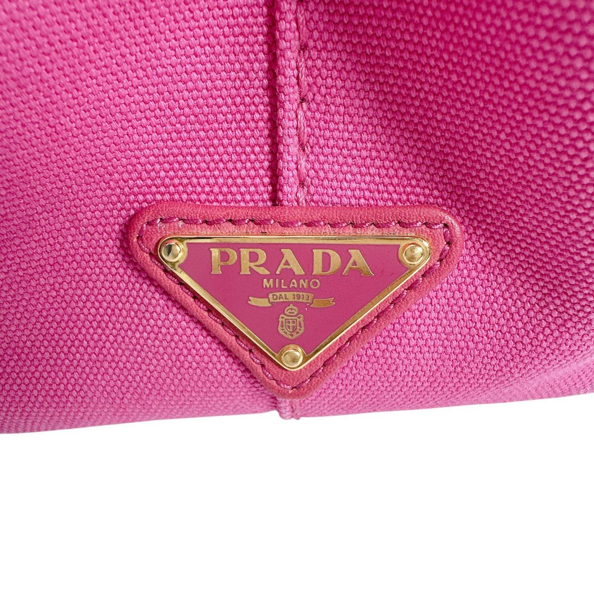 プラダ PRADA トートバッグ
 トートバッグ キャンバス カナパトート デニム BN2439 ピンク 【SS】
 【中古】