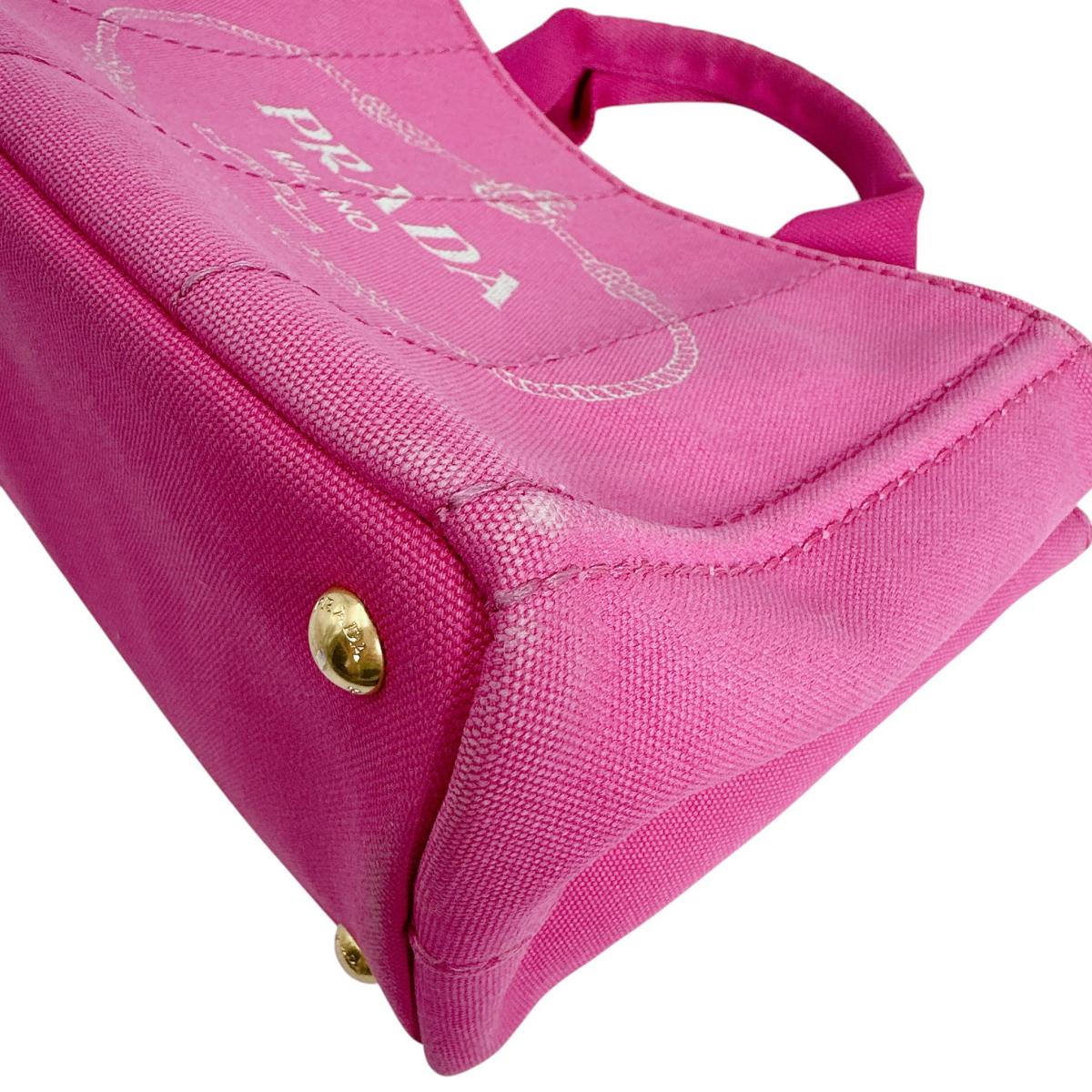 プラダ PRADA トートバッグ
 トートバッグ キャンバス カナパトート デニム BN2439 ピンク 【SS】
 【中古】