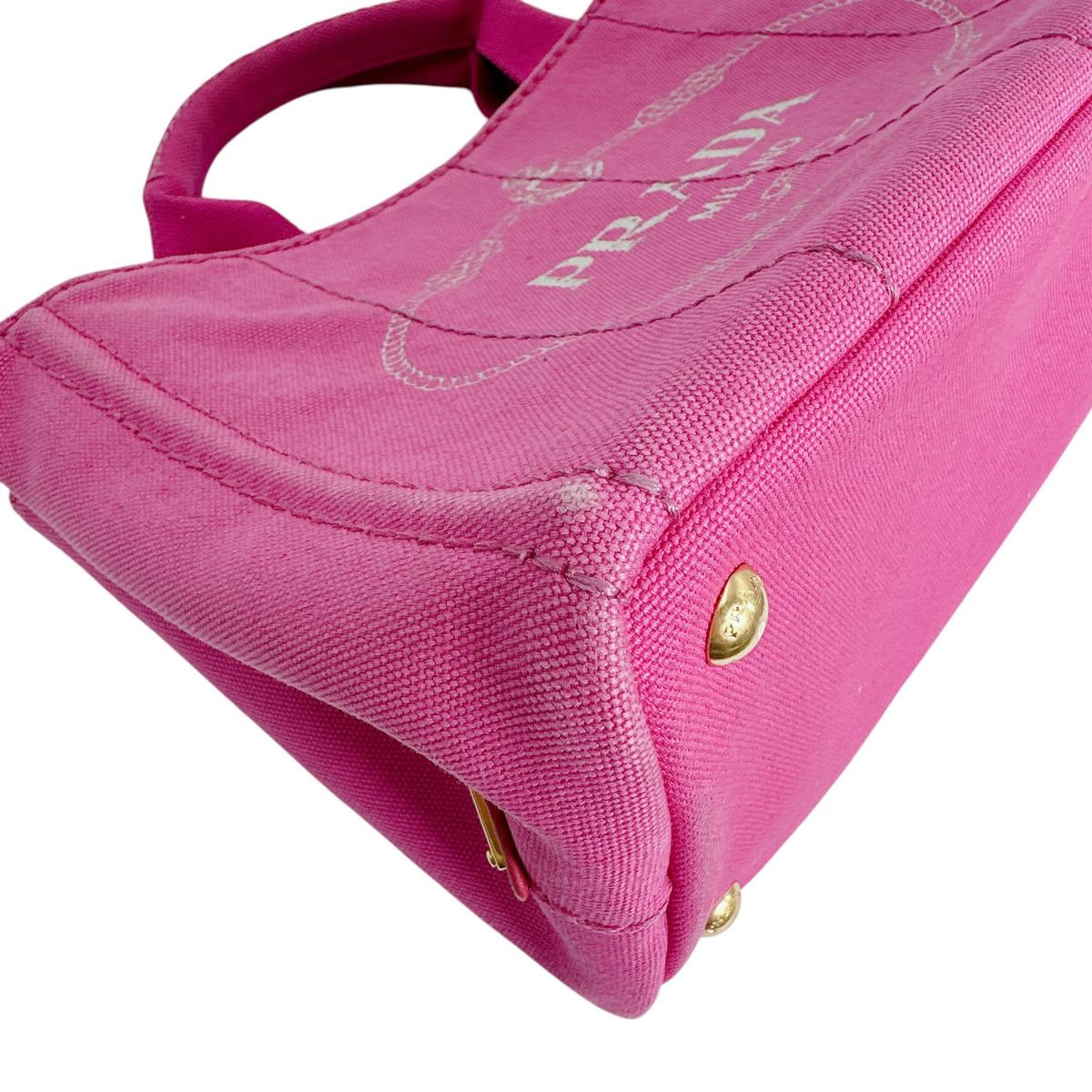 プラダ PRADA トートバッグ
 トートバッグ キャンバス カナパトート デニム BN2439 ピンク 【SS】
 【中古】