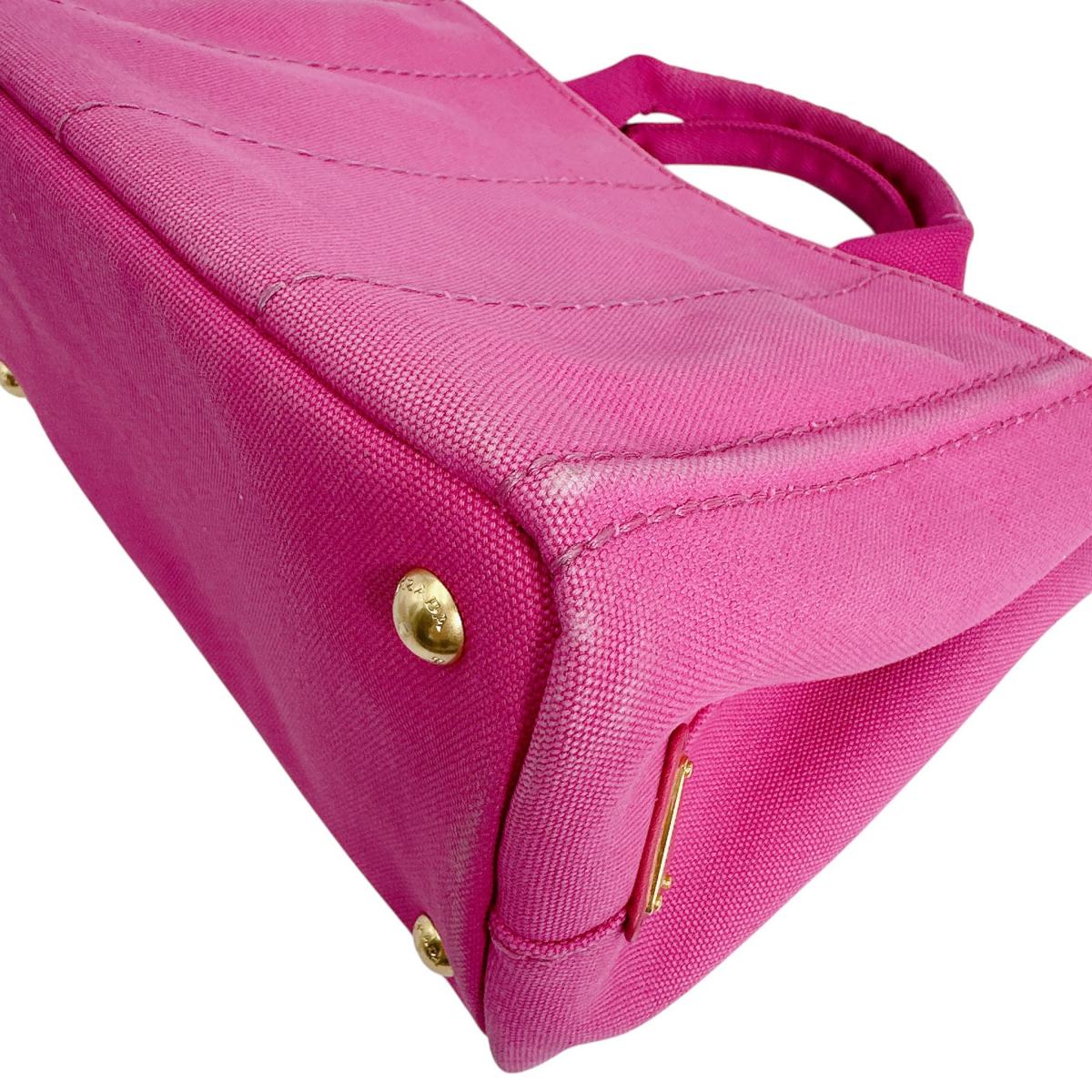 プラダ PRADA トートバッグ
 トートバッグ キャンバス カナパトート デニム BN2439 ピンク 【SS】
 【中古】
