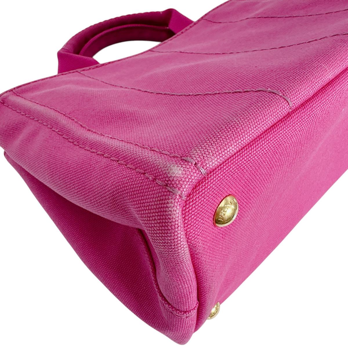 プラダ PRADA トートバッグ
 トートバッグ キャンバス カナパトート デニム BN2439 ピンク 【SS】
 【中古】