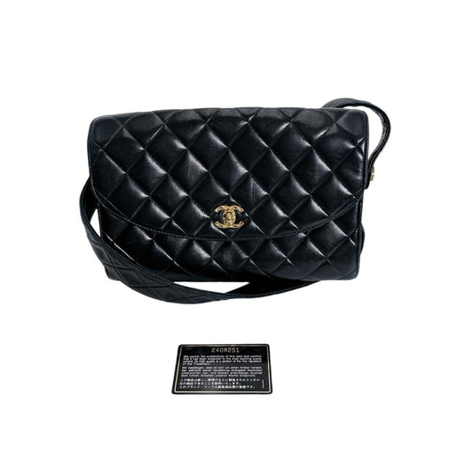 シャネル CHANEL ボディバッグ
 クロスボディバッグ ラムスキン マトラッセ ラムスキン ブラック 【SS】
 【中古】