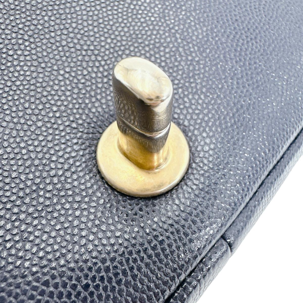 シャネル CHANEL ショルダーバッグ
 チェーンショルダーバッグ キャビアスキン マトラッセ マットキャビアスキン AS1977 ネイビー 【SS】
 【中古】