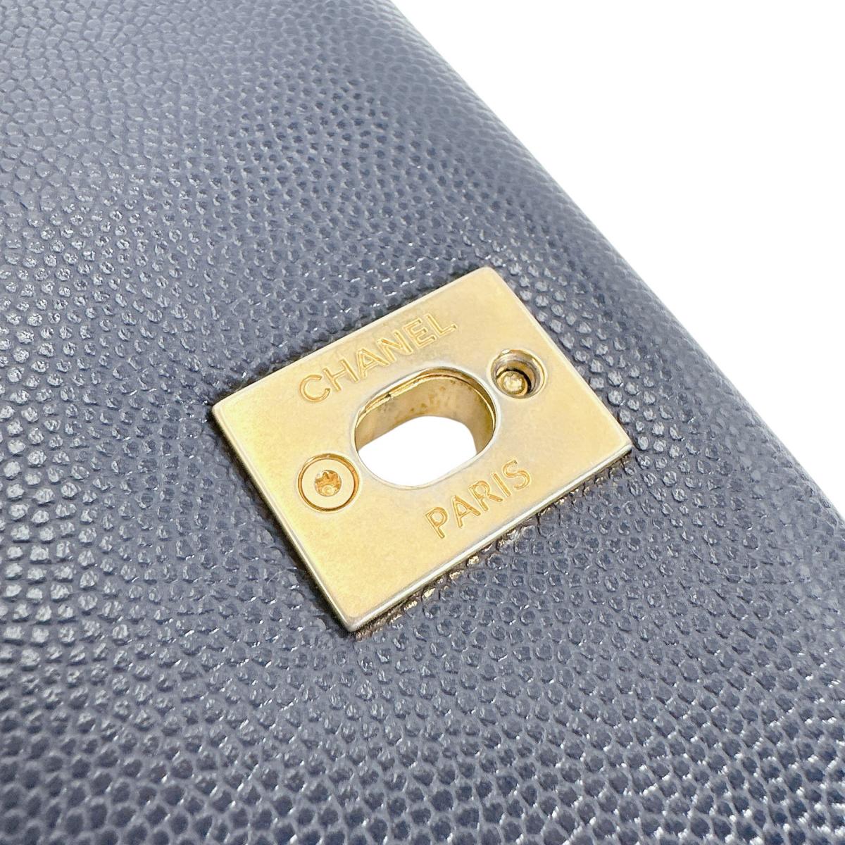 シャネル CHANEL ショルダーバッグ
 チェーンショルダーバッグ キャビアスキン マトラッセ マットキャビアスキン AS1977 ネイビー 【SS】
 【中古】