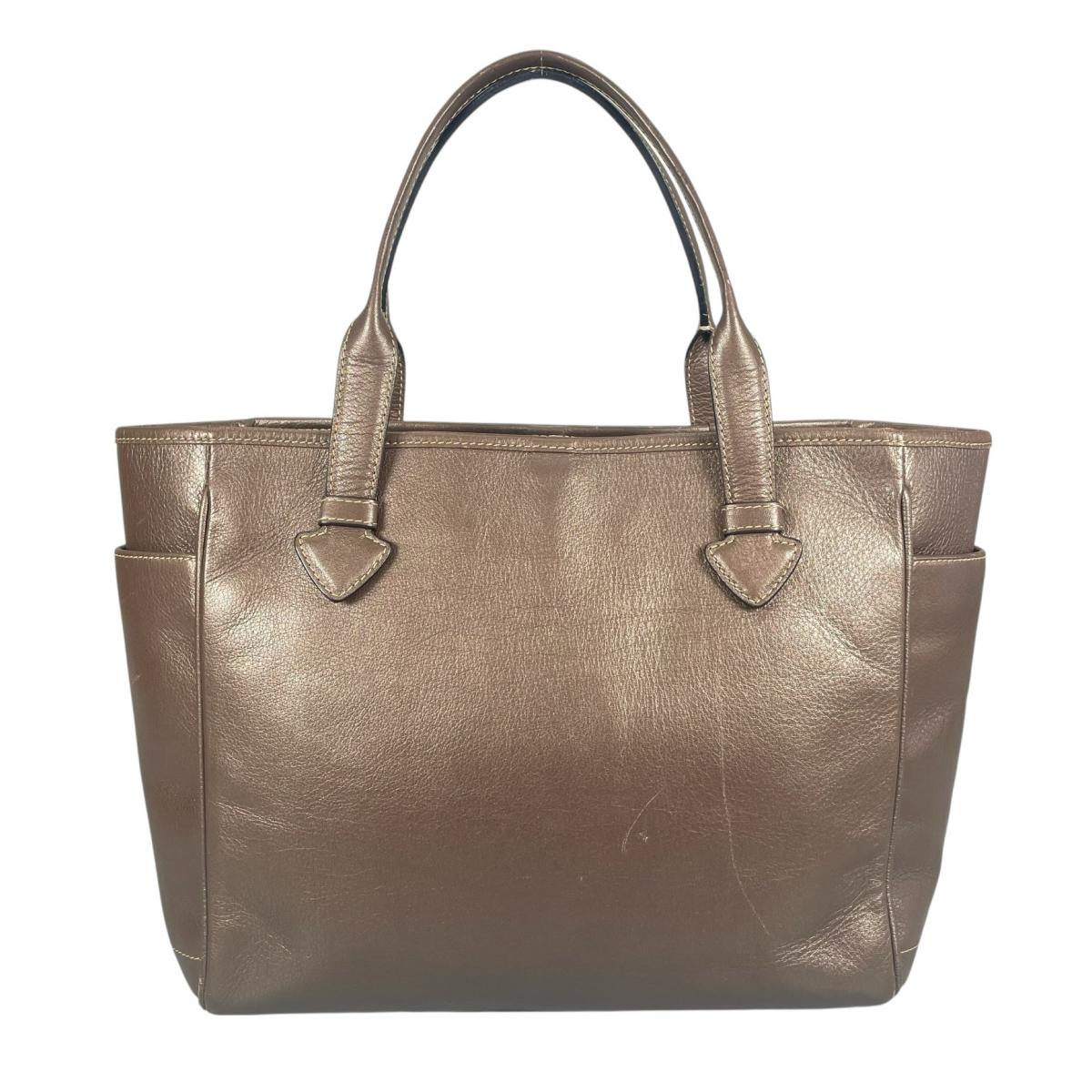 ロエベ LOEWE トートバッグ
 ヘリテージバッグ カーフスキン マドリード レザー ベージュ 【SS】
 【中古】