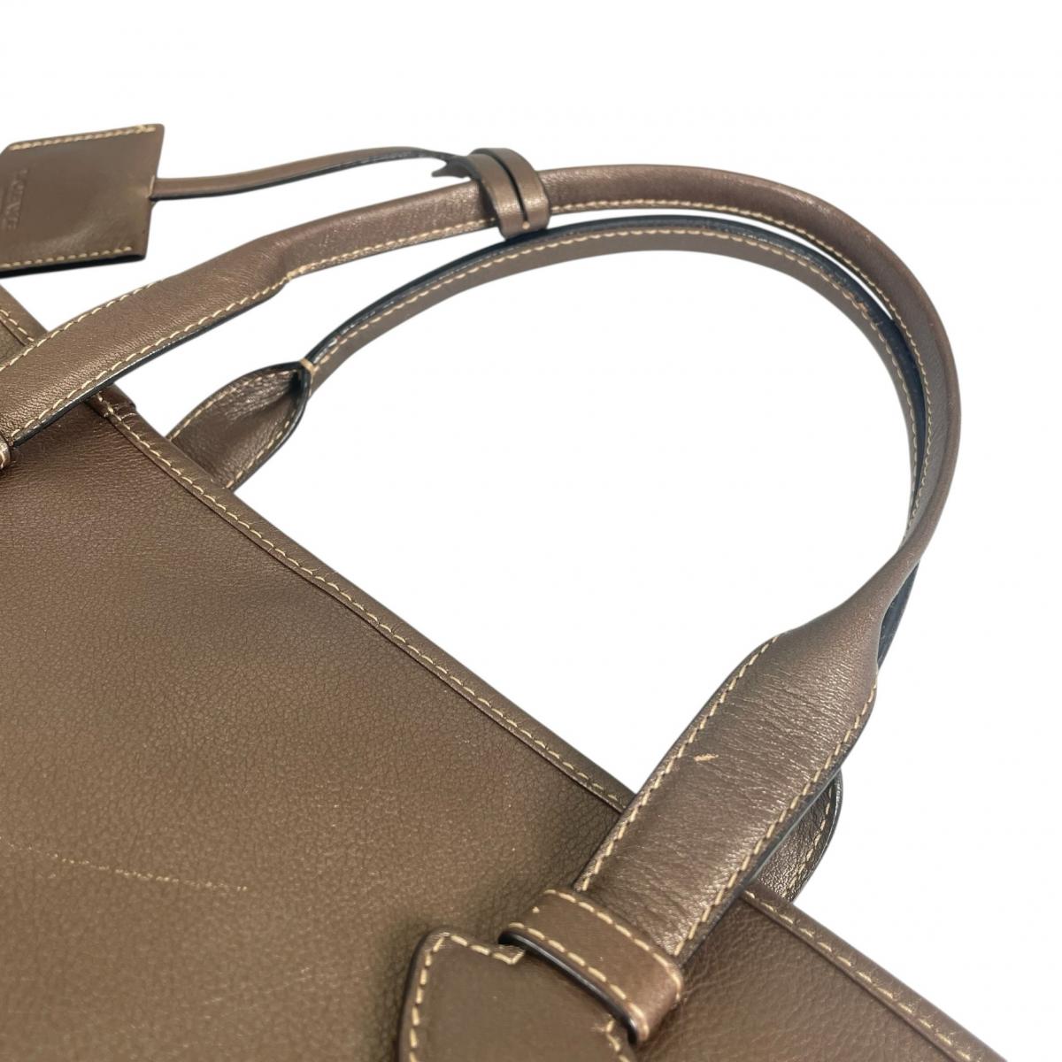 ロエベ LOEWE トートバッグ
 ヘリテージバッグ カーフスキン マドリード レザー ベージュ 【SS】
 【中古】