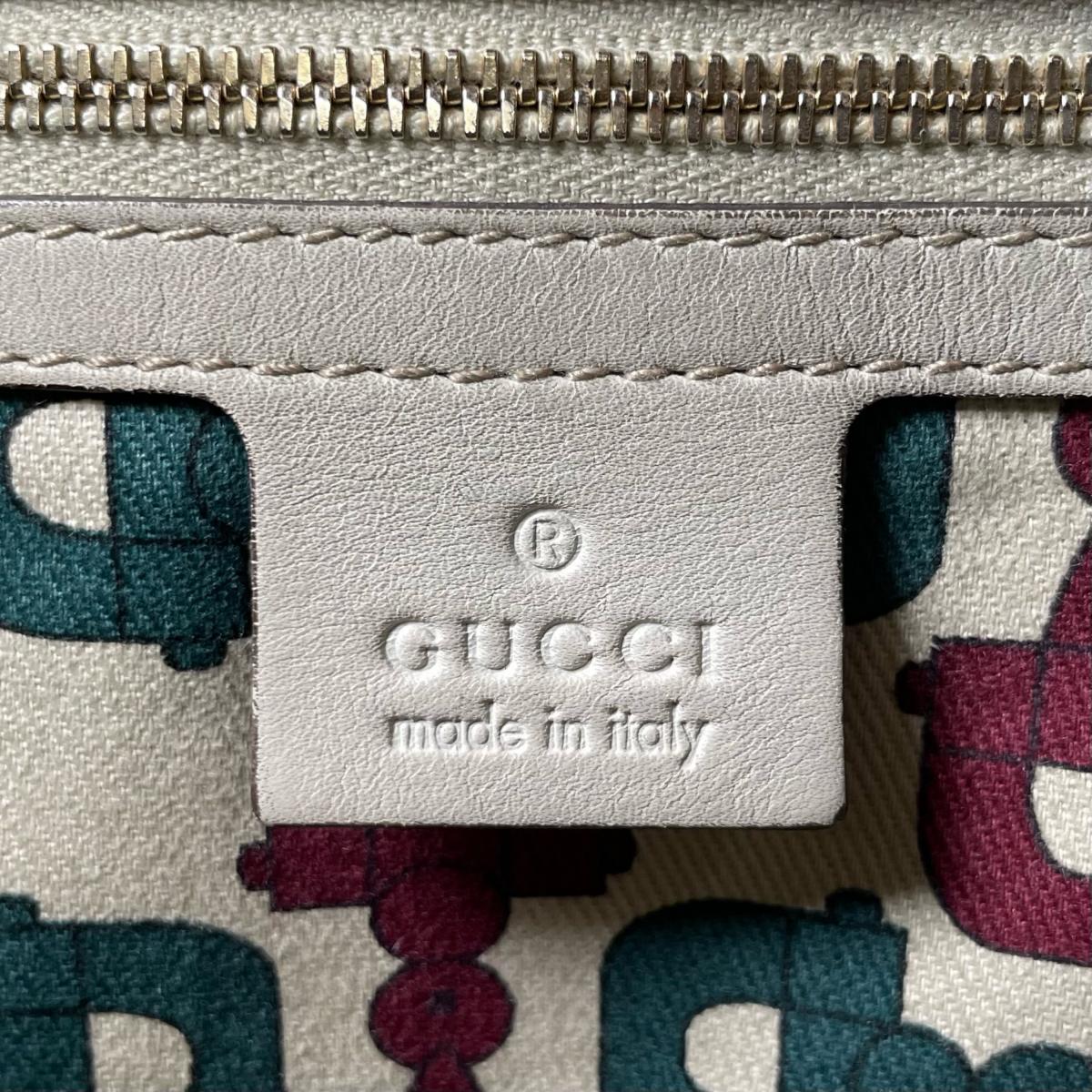 グッチ GUCCI ショルダーバッグ
 2wayトートバッグ グッチシマ インディ レザー 177088 ベージュ 【SS】
 【中古】