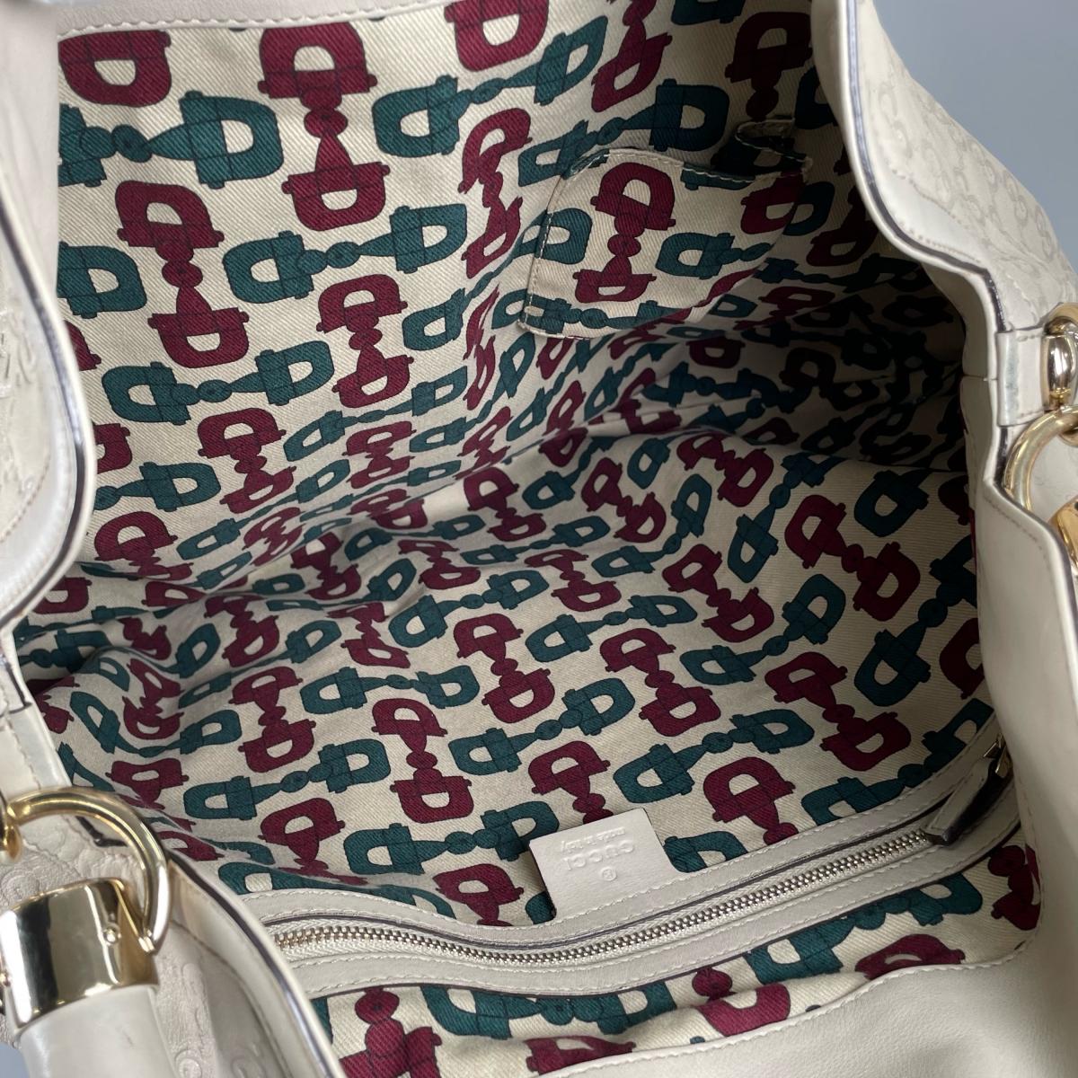 グッチ GUCCI ショルダーバッグ
 2wayトートバッグ グッチシマ インディ レザー 177088 ベージュ 【SS】
 【中古】