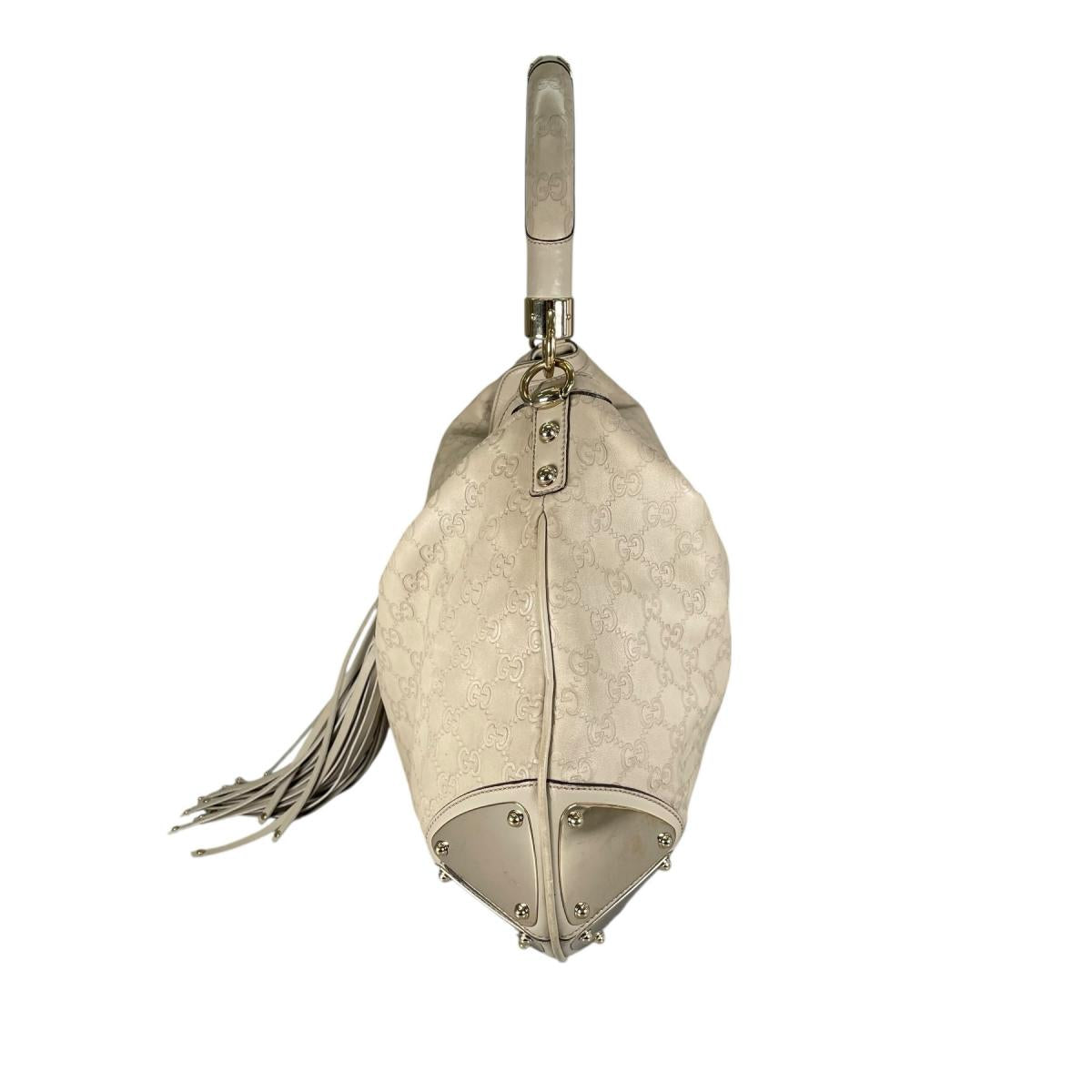 グッチ GUCCI ショルダーバッグ
 2wayトートバッグ グッチシマ インディ レザー 177088 ベージュ 【SS】
 【中古】