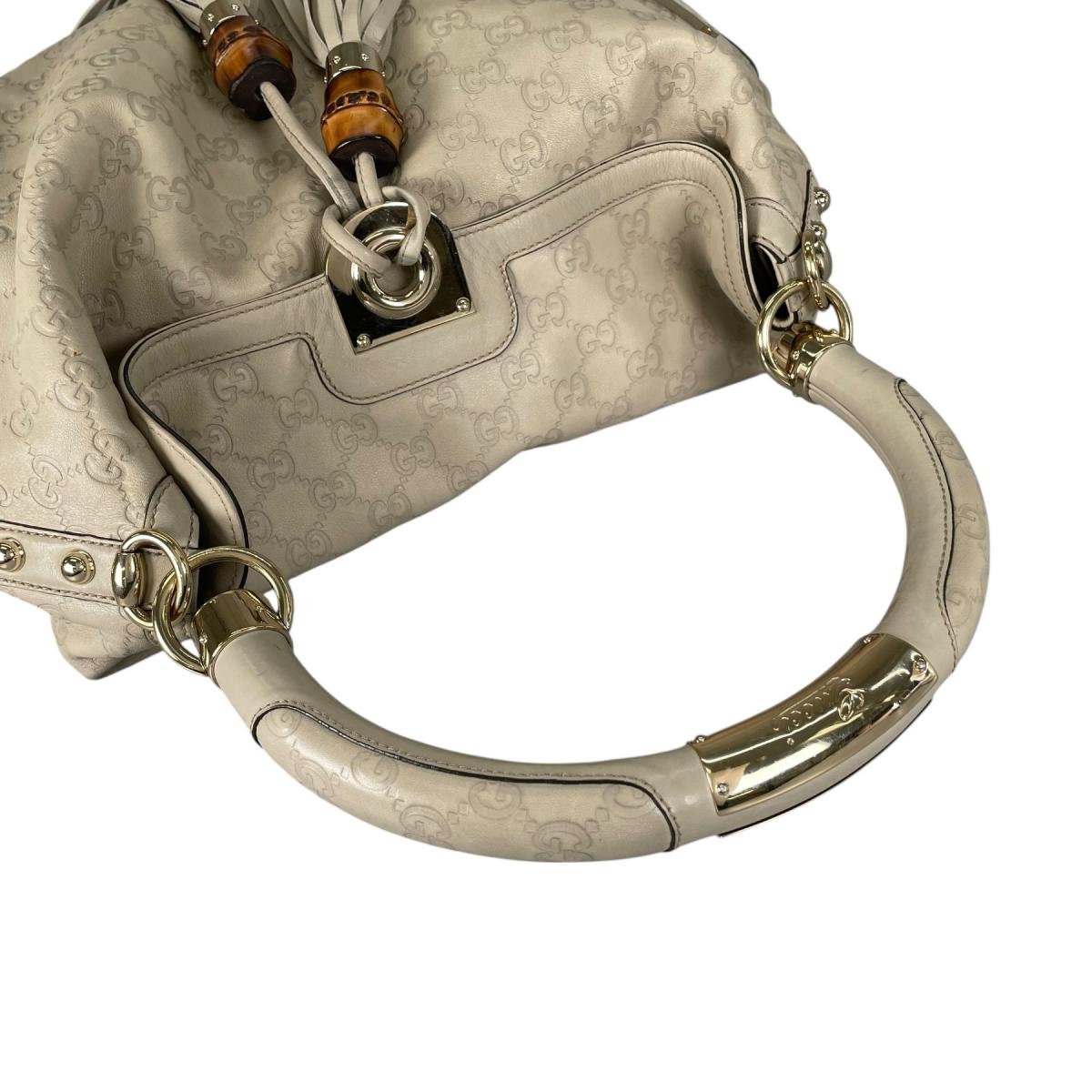 グッチ GUCCI ショルダーバッグ
 2wayトートバッグ グッチシマ インディ レザー 177088 ベージュ 【SS】
 【中古】