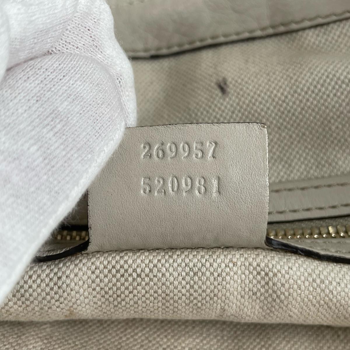 グッチ GUCCI ショルダーバッグ
 2wayトートバッグ グッチシマ ハートビット レザー 269957 ベージュ 【SS】
 【中古】