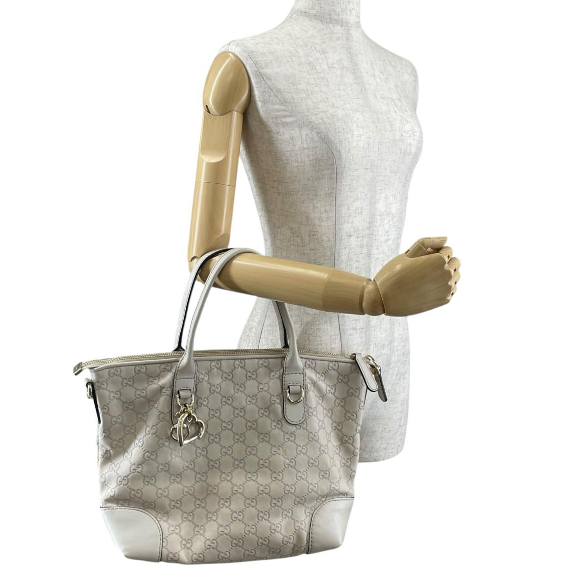 グッチ GUCCI ショルダーバッグ
 2wayトートバッグ グッチシマ ハートビット レザー 269957 ベージュ 【SS】
 【中古】