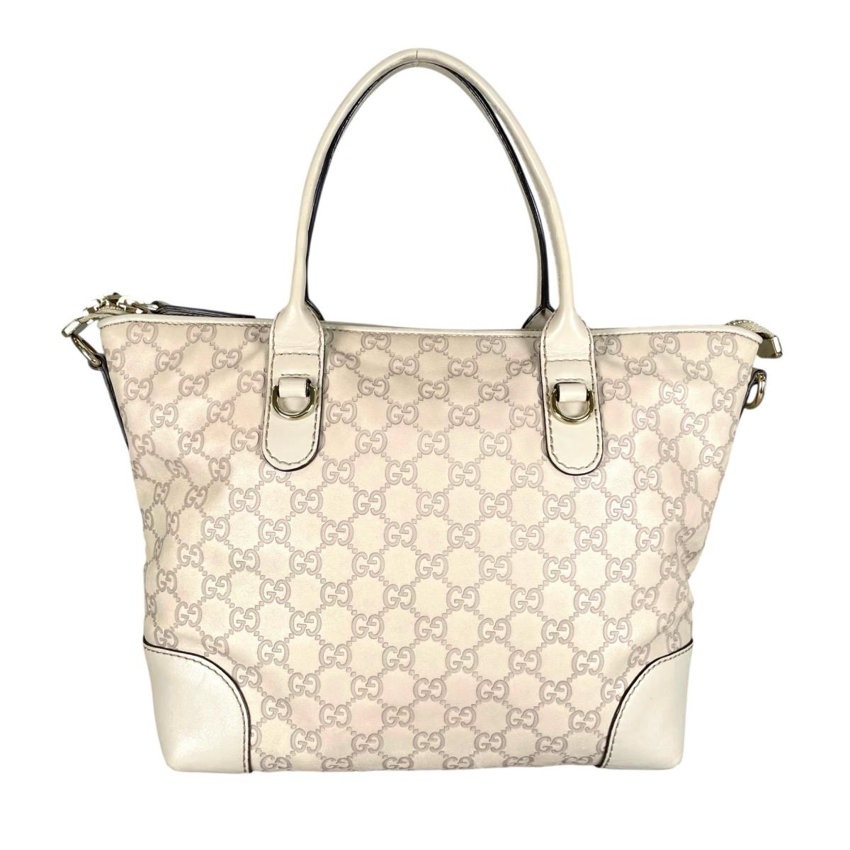 グッチ GUCCI ショルダーバッグ
 2wayトートバッグ グッチシマ ハートビット レザー 269957 ベージュ 【SS】
 【中古】