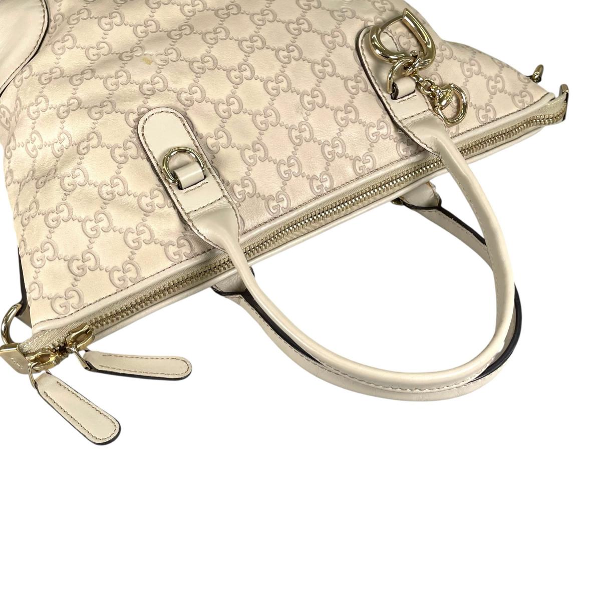 グッチ GUCCI ショルダーバッグ
 2wayトートバッグ グッチシマ ハートビット レザー 269957 ベージュ 【SS】
 【中古】